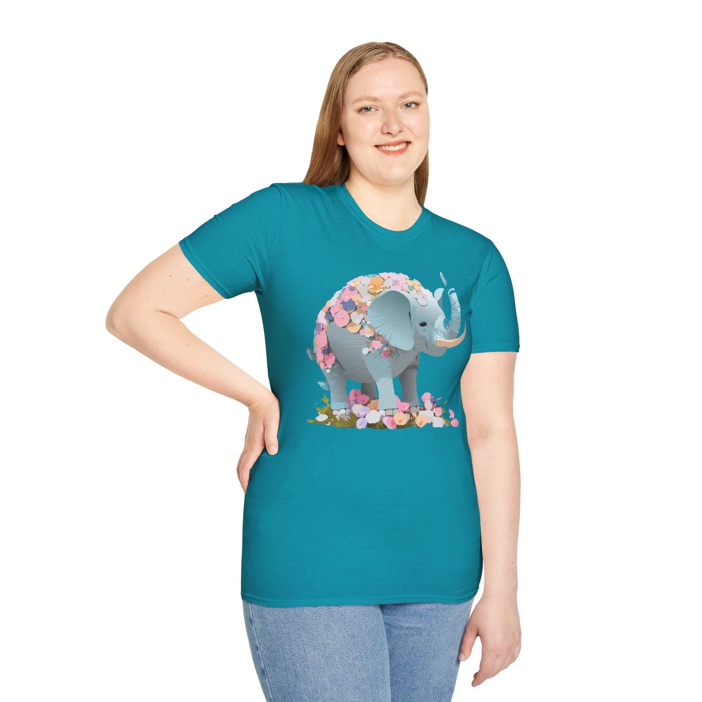 Elephant Graphic T Shirt Gildan Softstyle Unisex Cotton Tee With Elephant Print Design Artwork