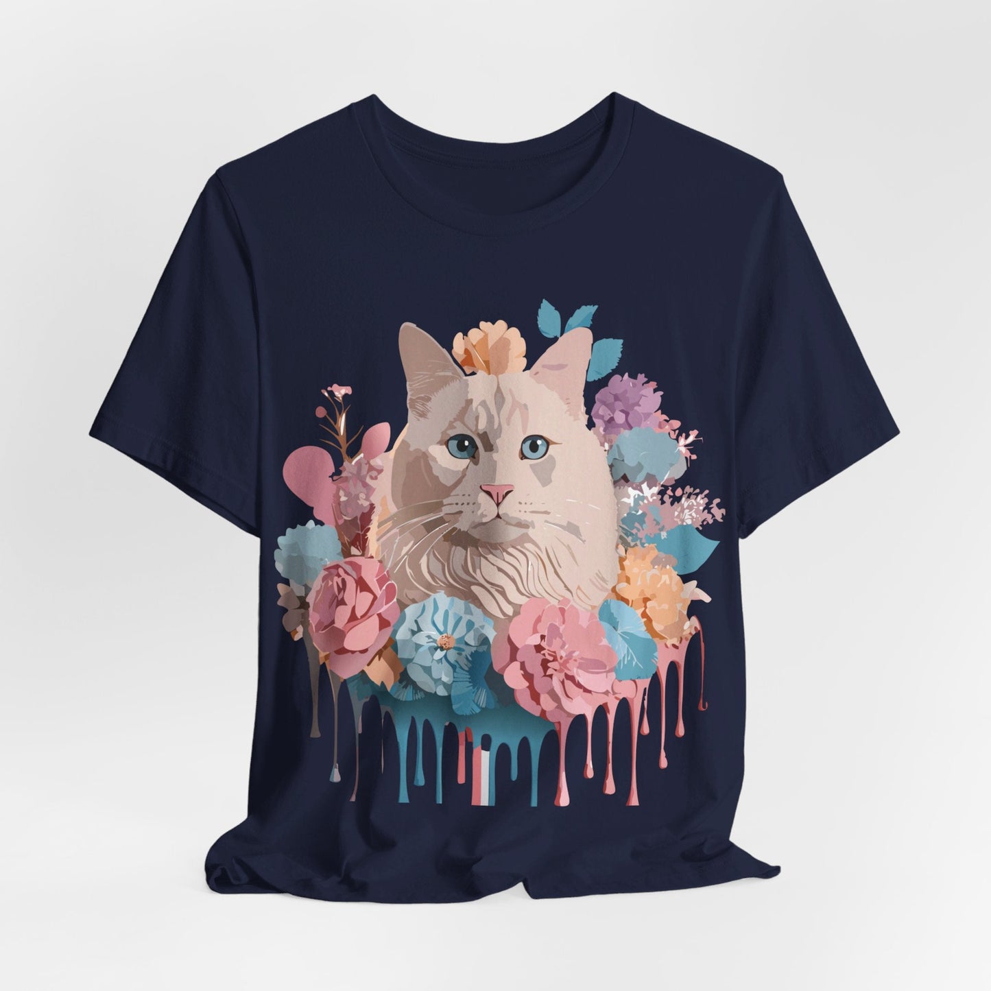 Cat Graphic Tee Unisex Short Sleeve Shirt By Adelpha Vintage Art Design
