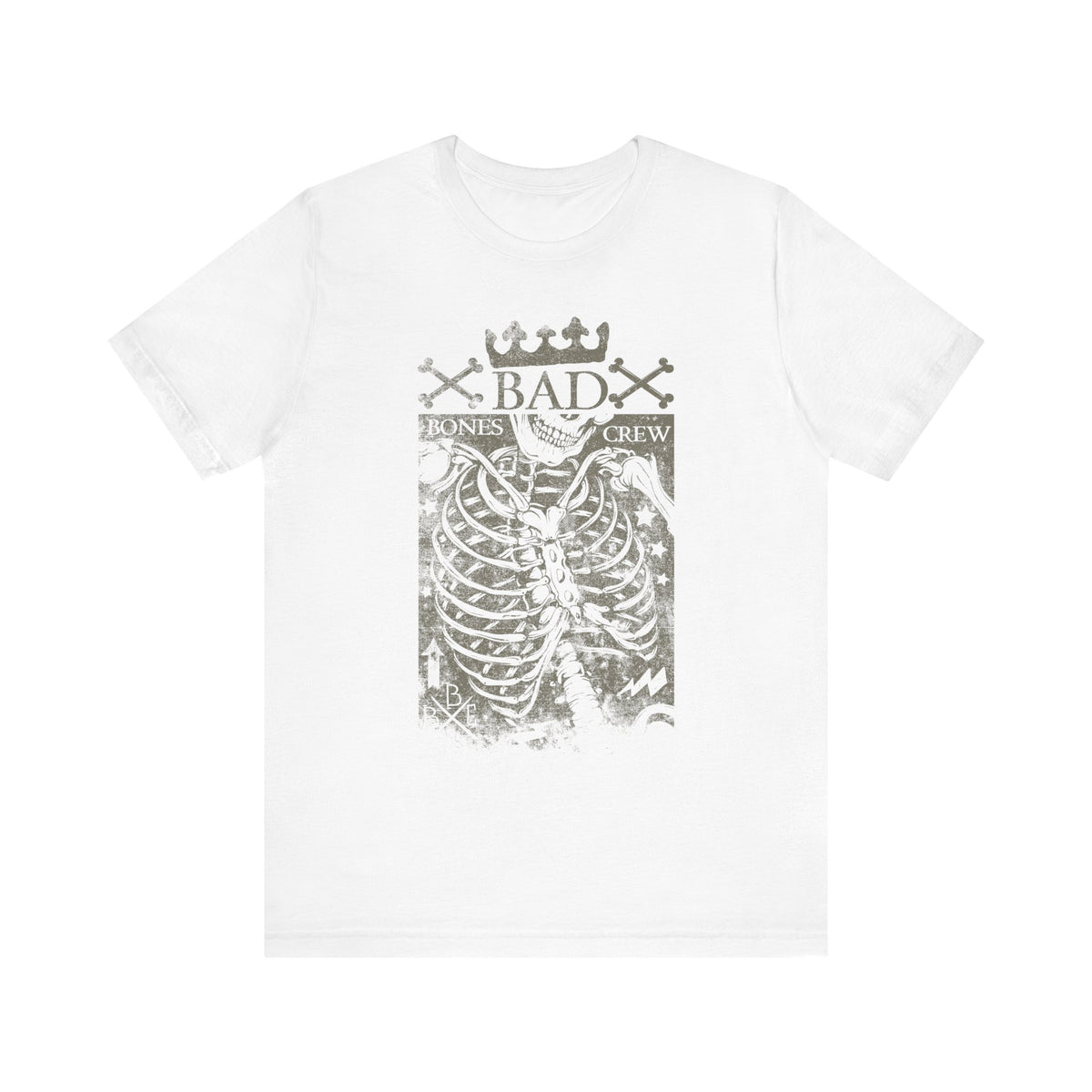 Skeleton Ribcage Tee Bones Crew Graphic Unisex Cotton Shirt A-10