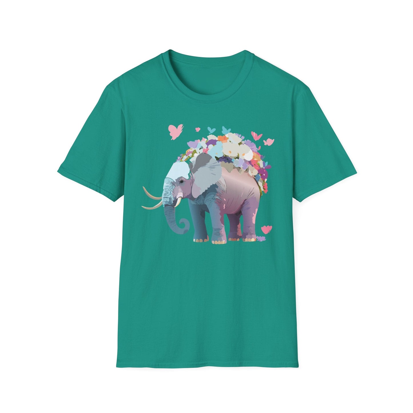 Elephant Graphic T Shirt Unisex Cotton Softstyle Tee Gildan 64000 Elephant Design For Animal Lovers