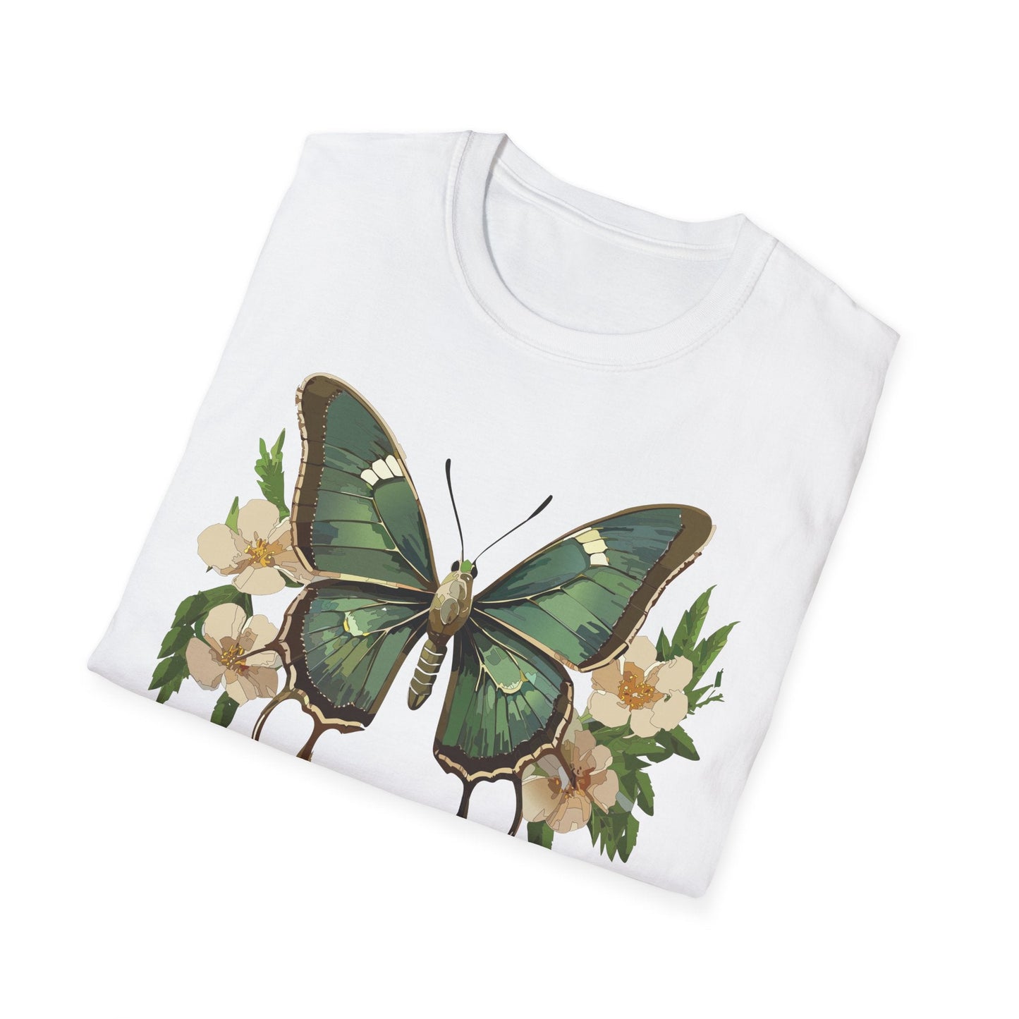 Butterfly Shirt Monarch Style Unisex T Shirt Gildan Softstyle 64000 100 Percent Ring Spun Cotton