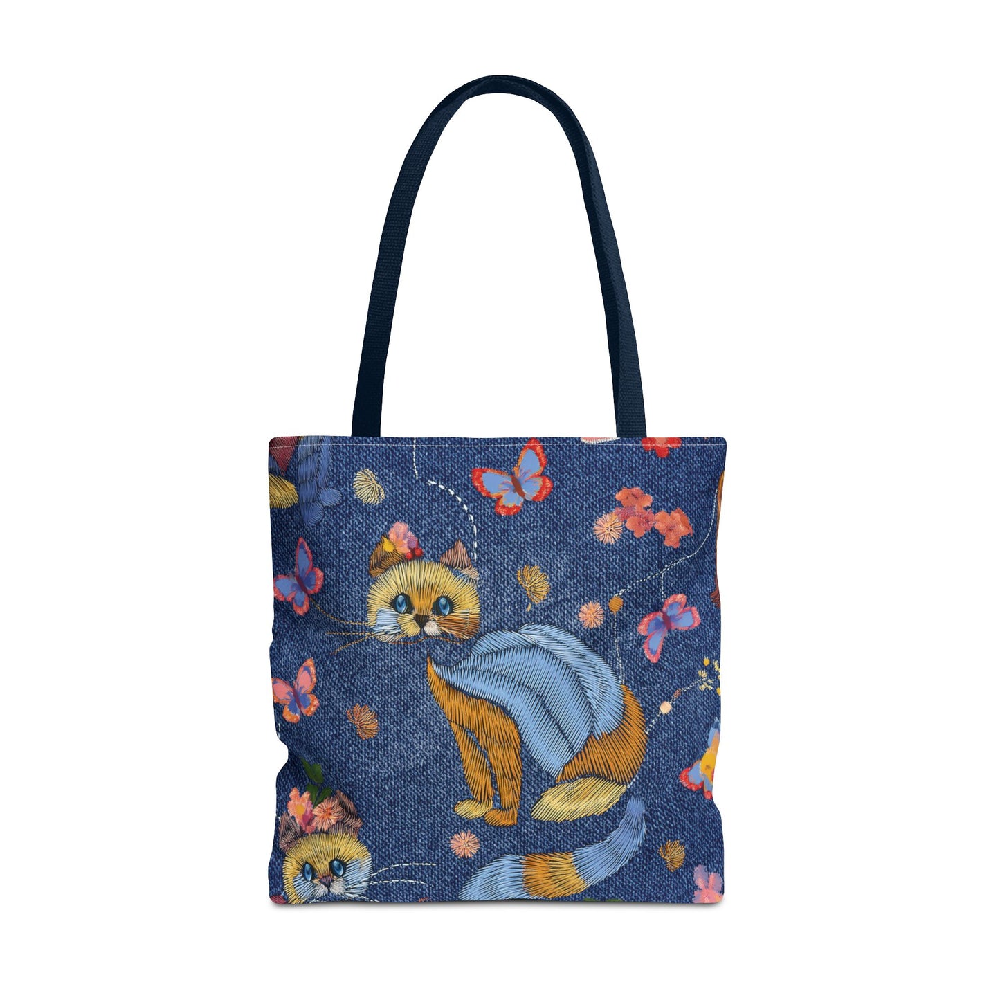 Denim Fabric Imitation Print Unisex Canvas Bag Poly Spun 3 Sizes Tote Bag 190-14
