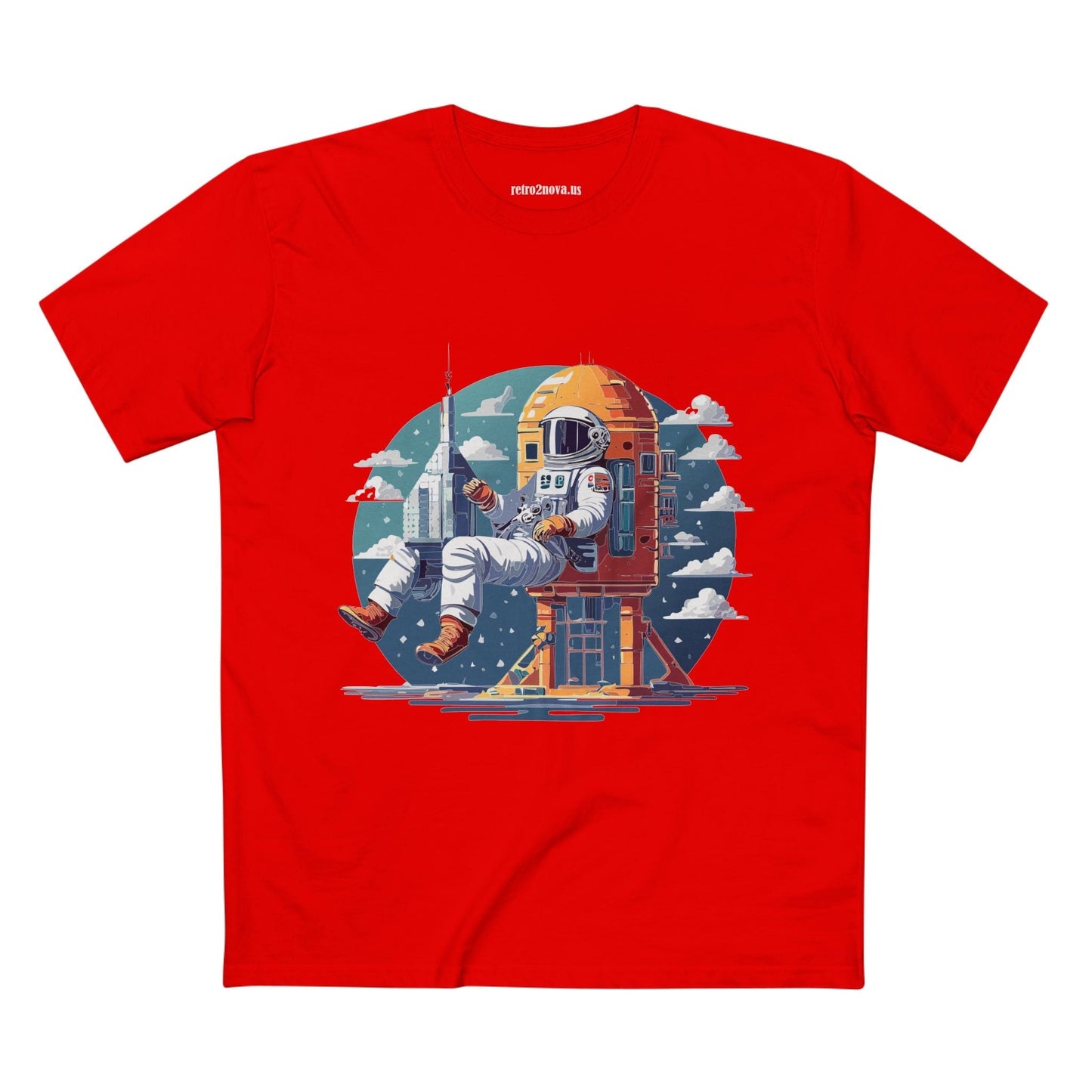 Cosmos Astronaut Shirt Unisex Premium Cotton Tee CS43 Original Art Design Retro2Nova Art Collection