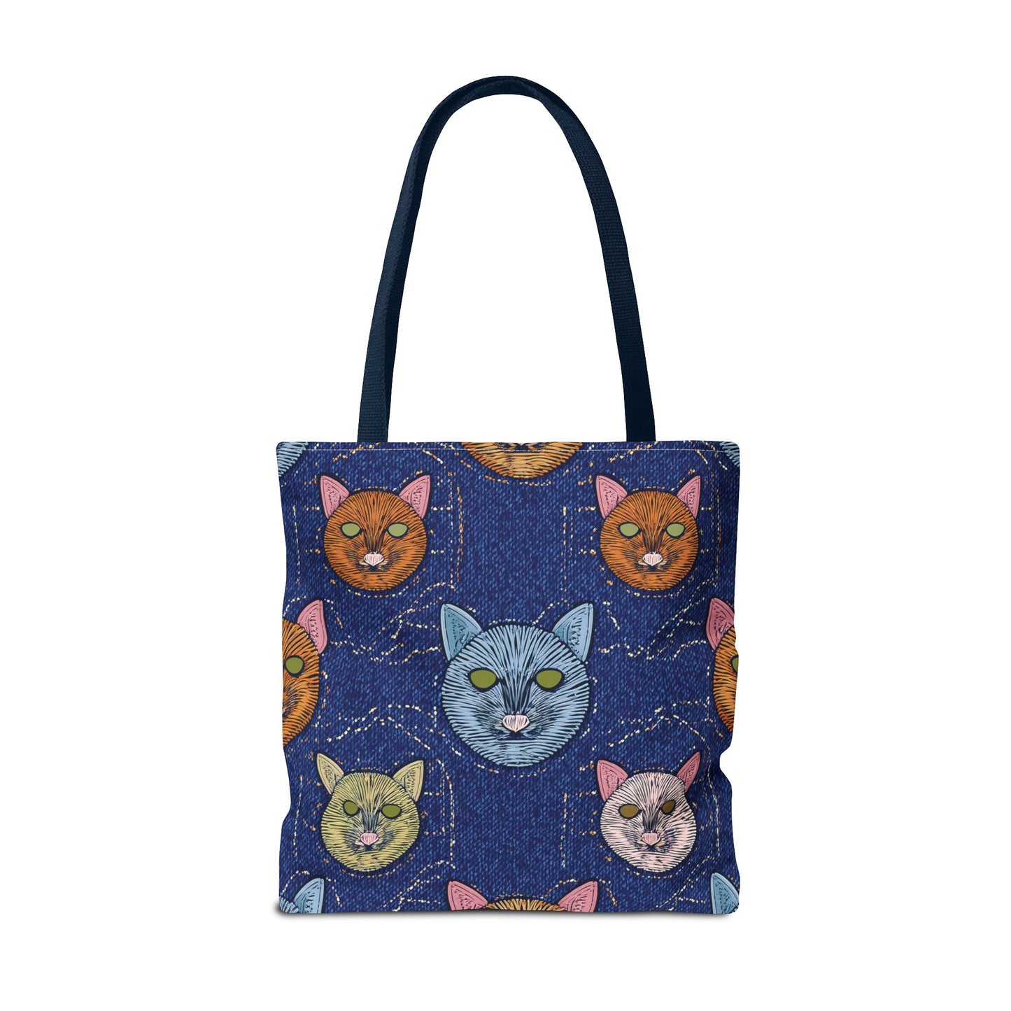 Denim Fabric Imitation Print Unisex Canvas Bag Poly Spun 3 Sizes Tote Bag 190-1