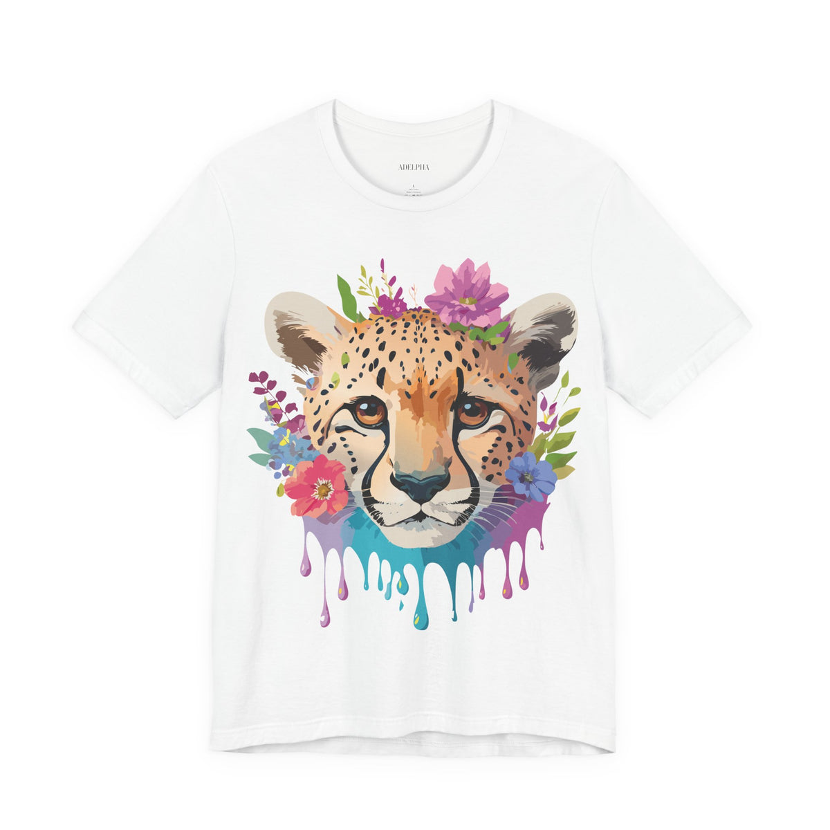 Cheetah Graphic Unisex Cotton Bella+Canvas Tee with Art Animal Design e11