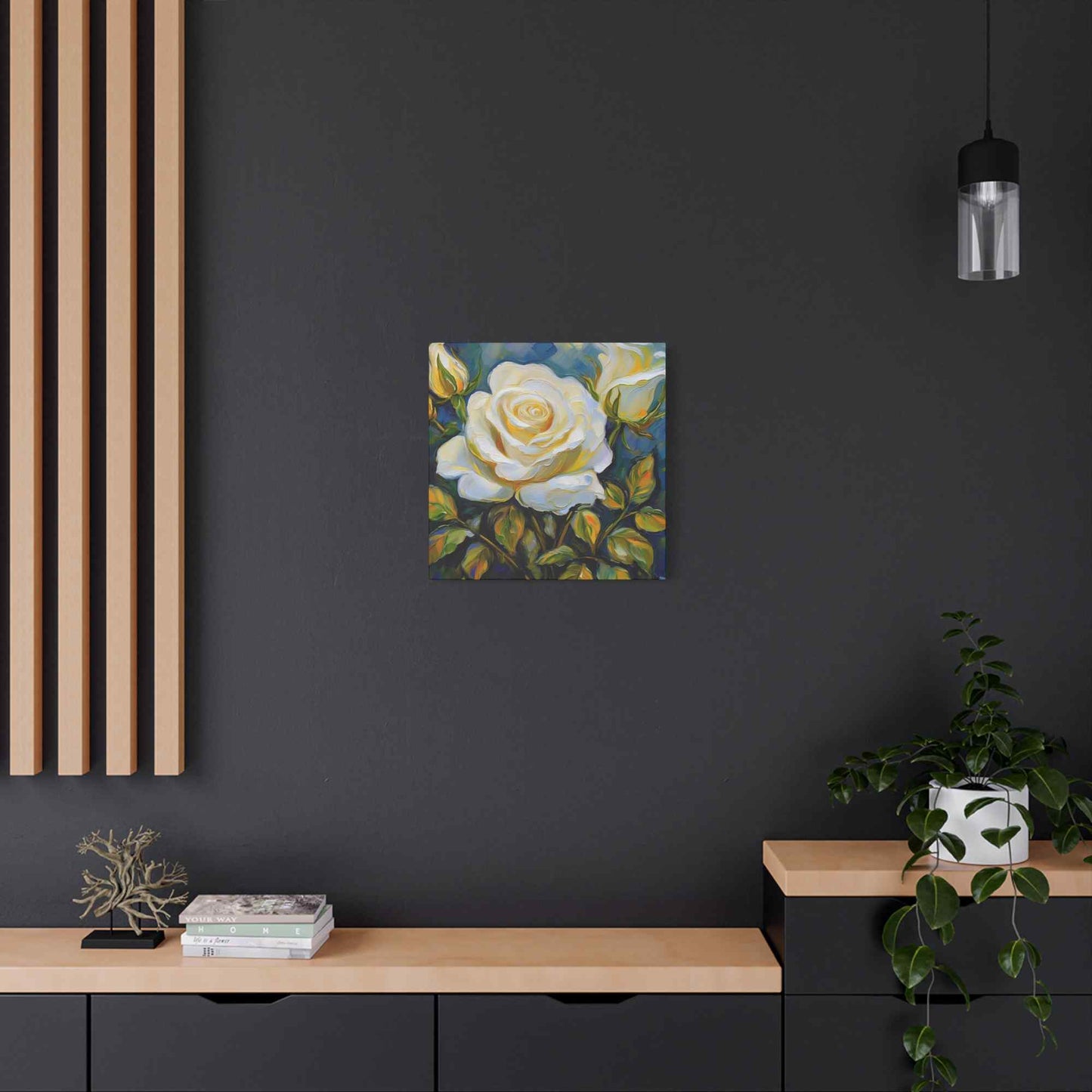 White Roses Print Canvas, Roses Oil Paint Print 20x20, 24x24, 30x30, 32x32, 36x36, Floral Art Design Print Non-Frame MC-21