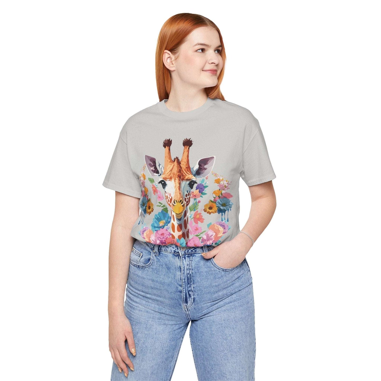 Giraffe Graphic Tee By Adelpha Unisex Short Sleeve Vintage Inspired Art Shirt Premium Quality