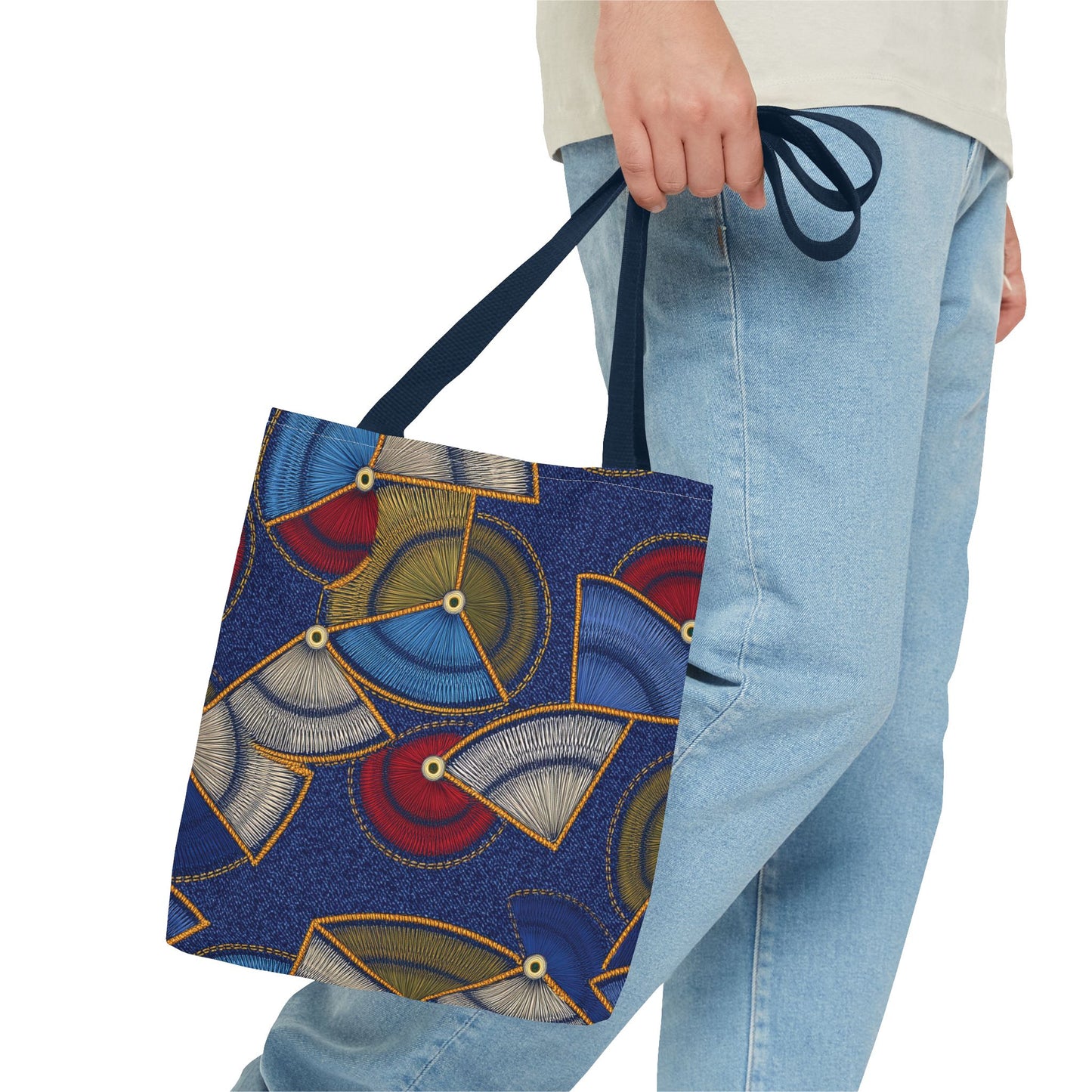 Denim Fabric Imitation Print Unisex Canvas Bag Poly Spun 3 Sizes Tote Bag 142