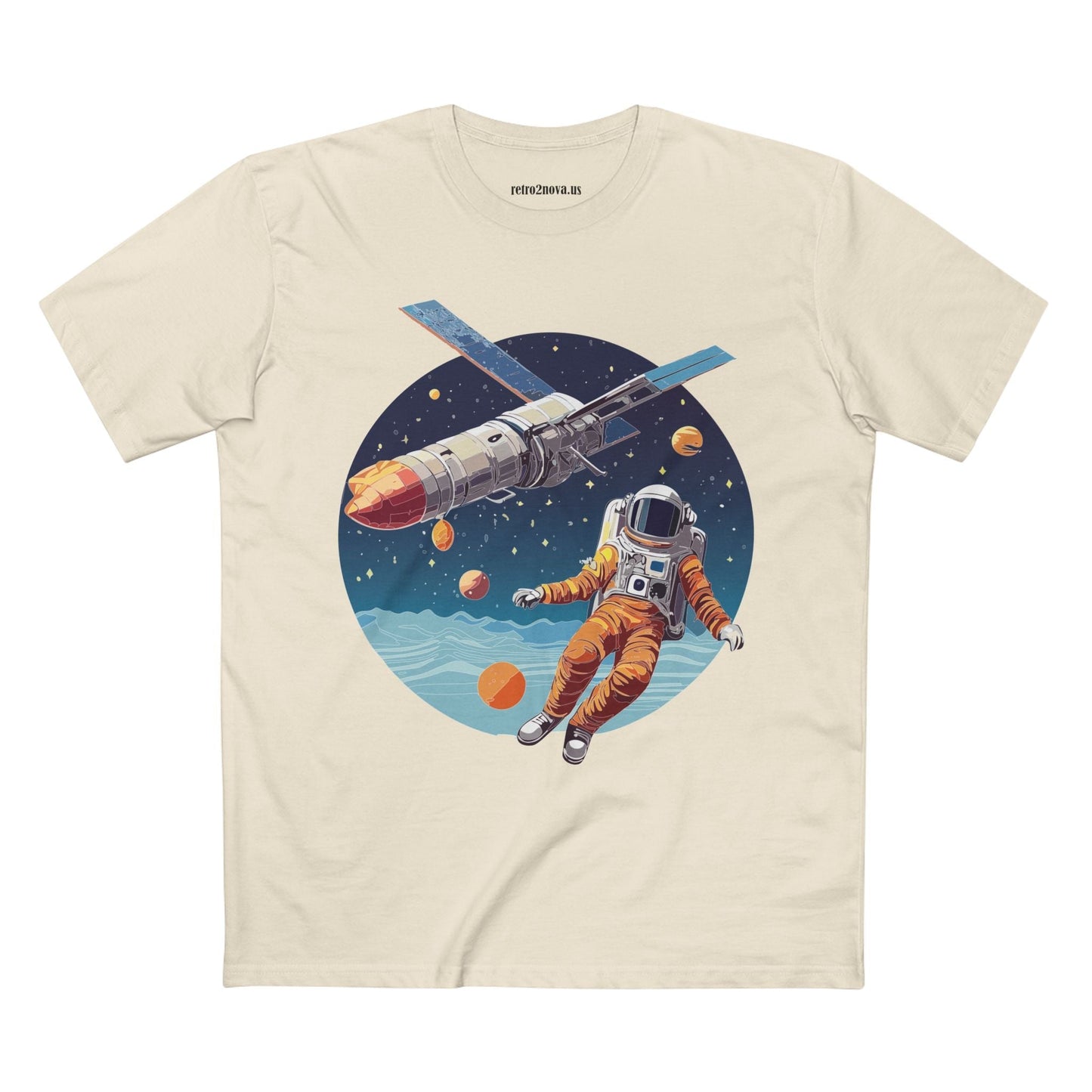 Cosmos Astronaut Shirt Unisex Premium Cotton Art Tee CS 5 Retro2Nova Collection Soft Comfort