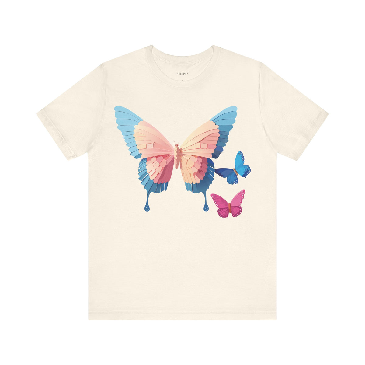 Butterfly Graphic Unisex Cotton Bella+Canvas Tee with Floral Art Design m04