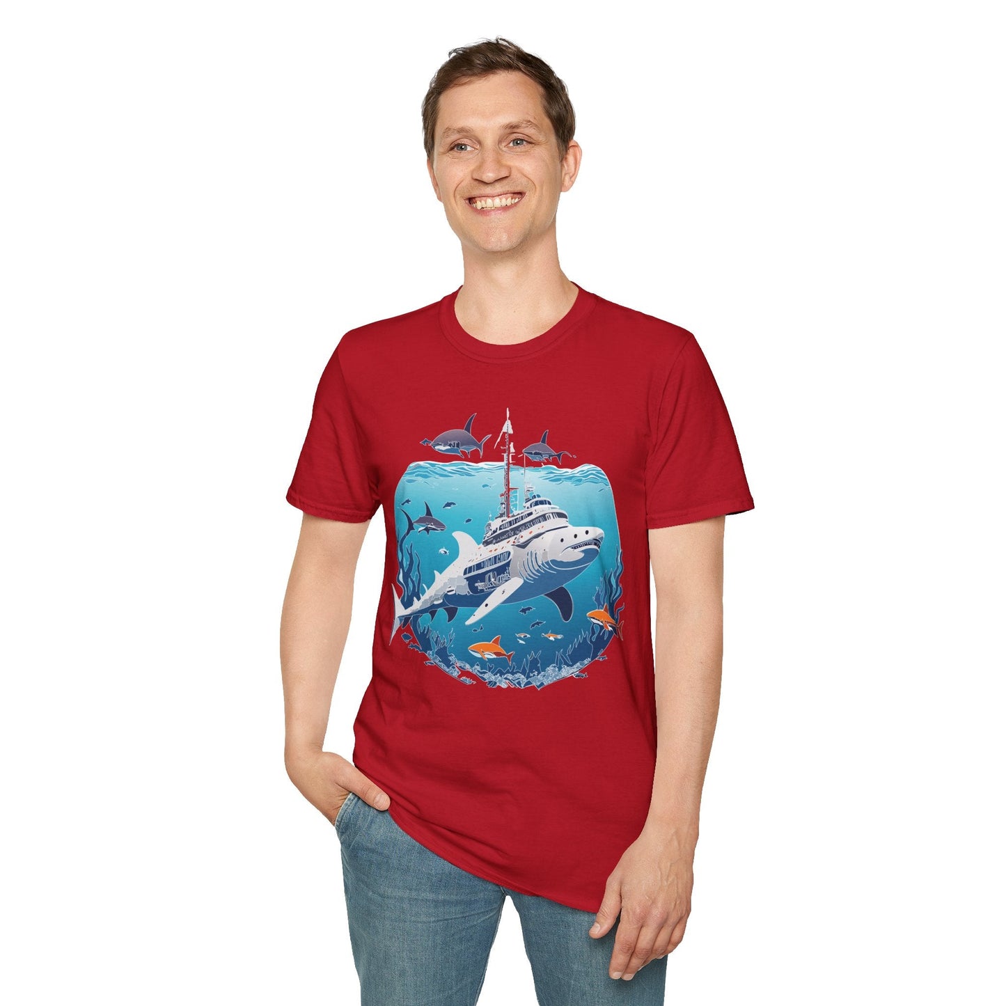 Ocean Graphic Unisex Softstyle Cotton Tee 6