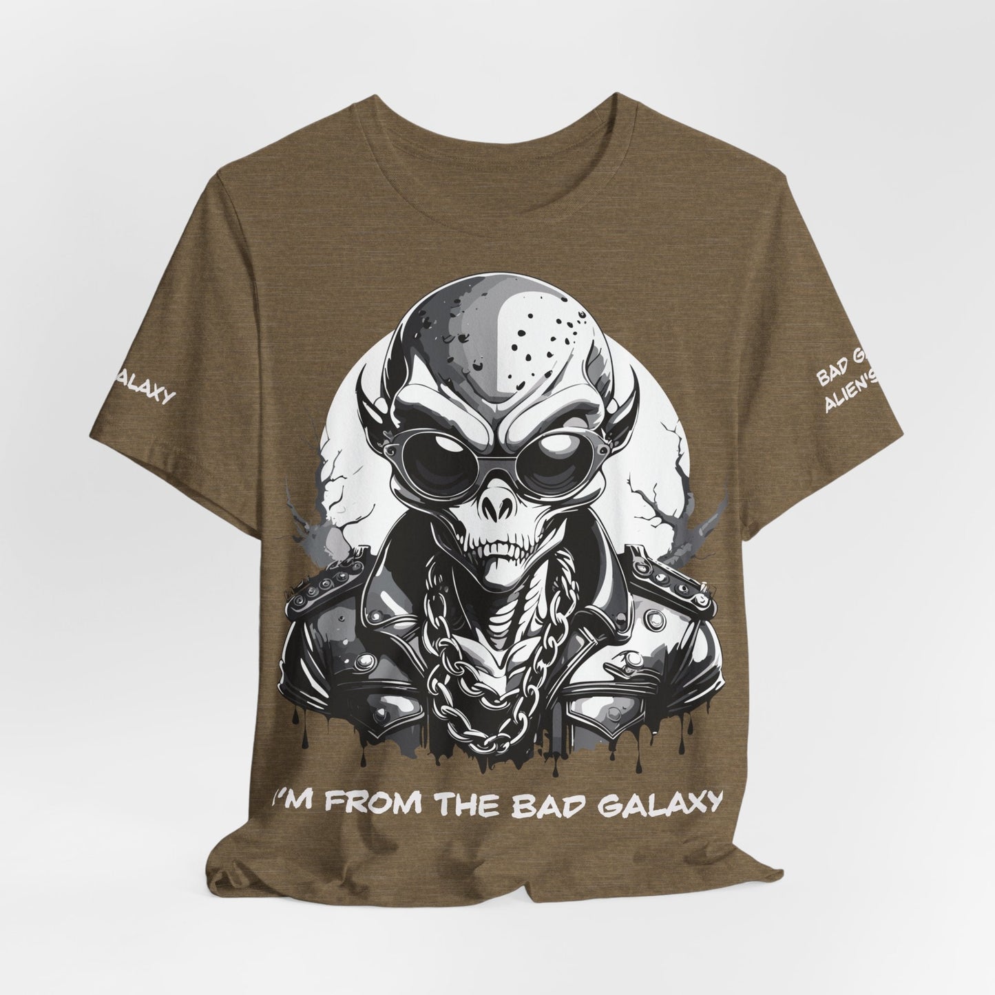 Alien Tee Shirt From Bad Galaxy 100 Percent Cotton Made to Order Eco Friendly Non Toxic Inks