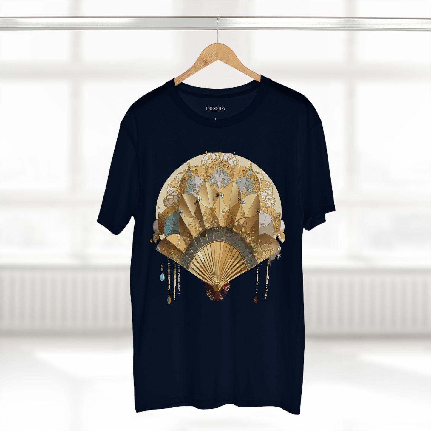 Antique Fan Graphic Design T-Shirt Unisex 100 Cotton Floral Carnival Artwork Tee 20