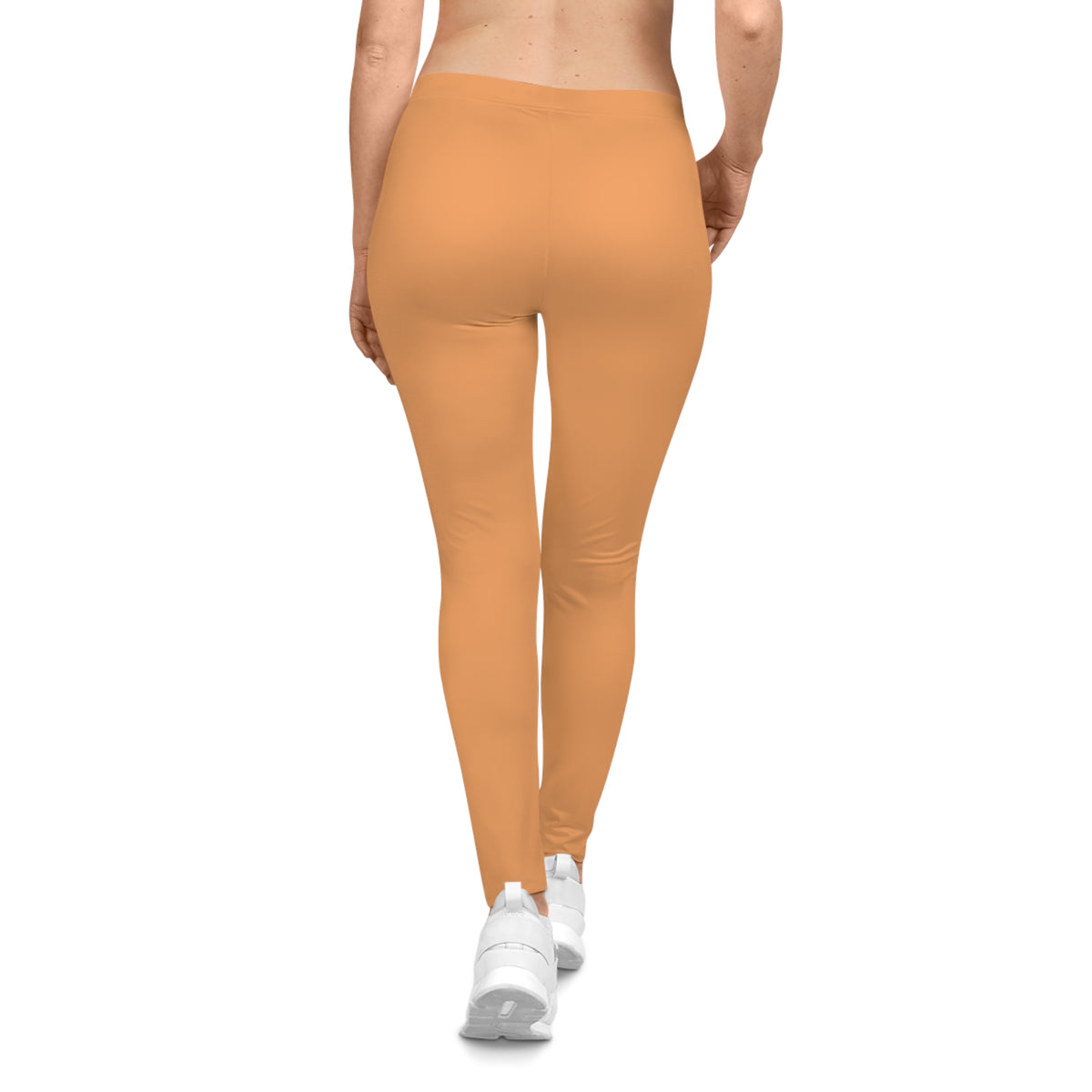 Sandy Gold Coral Color Women's Poly-Span Casual Leggings XS-2XL
