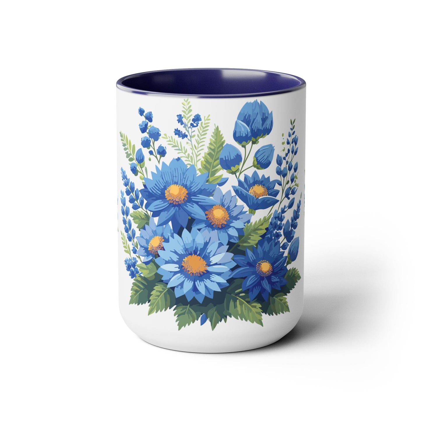 Two-Tone Coffee Mug with flowers