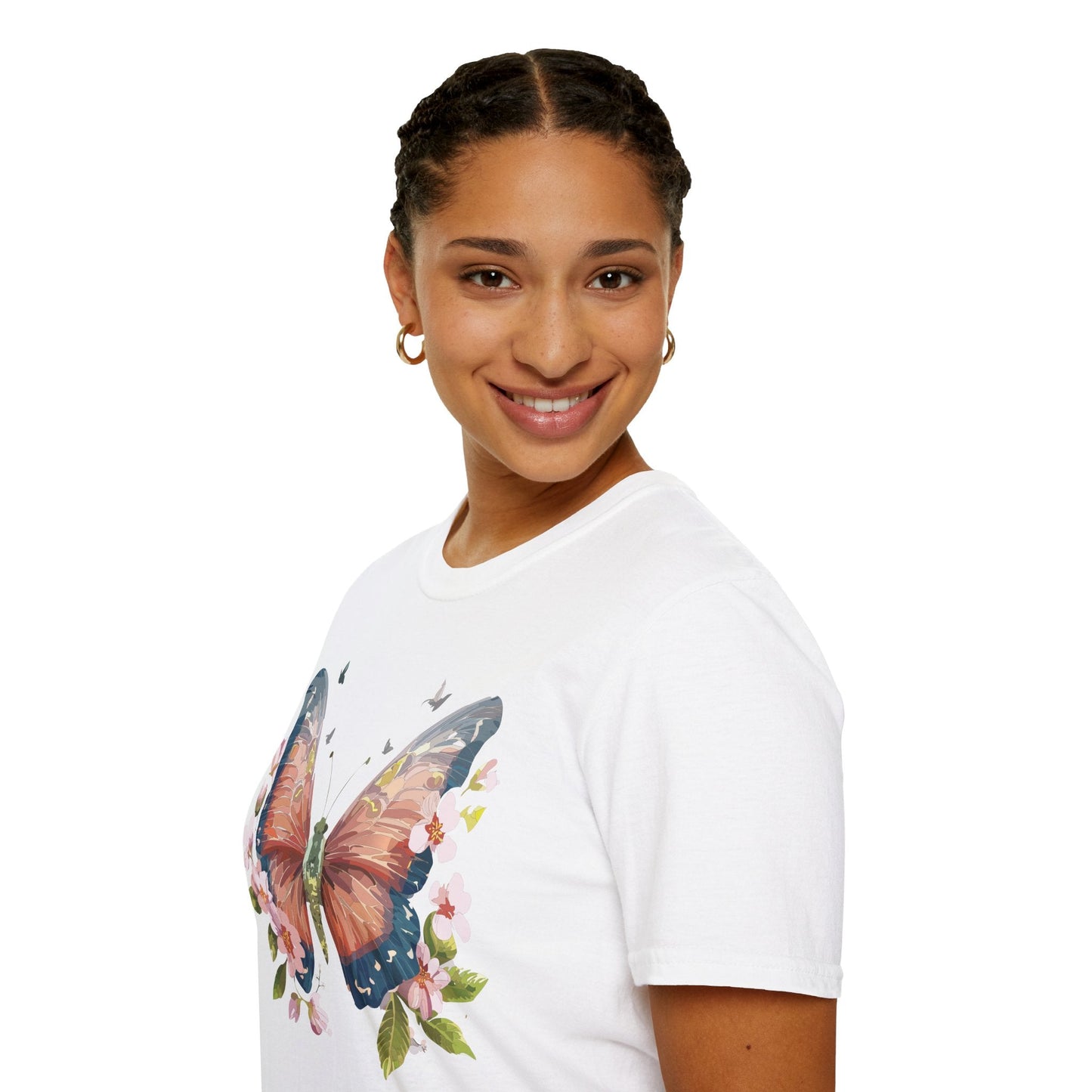 Unisex Monarch Butterfly T Shirt Softstyle 64000 Gildan Ring Spun Cotton Tee Lightweight Comfort