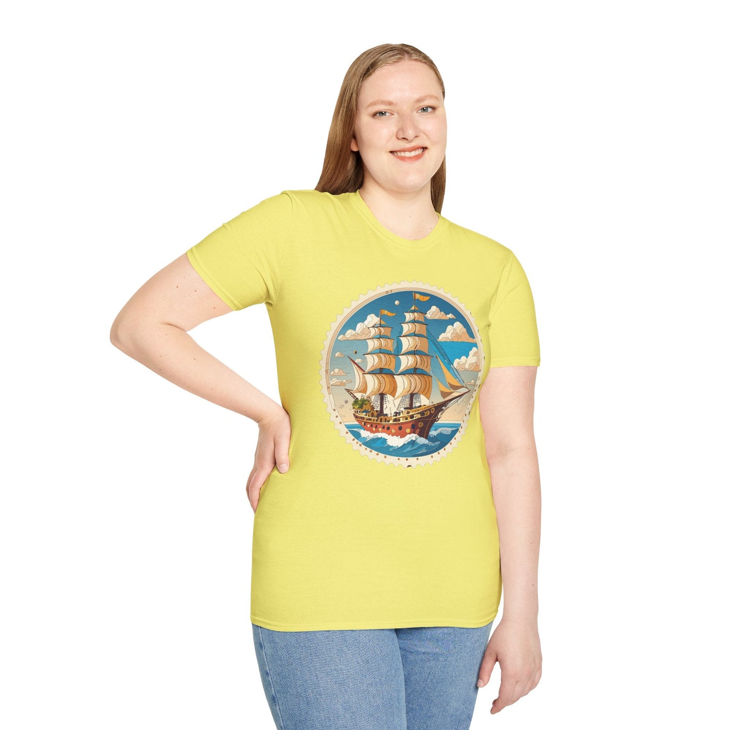 Nautical Ship Frigate Vessel T Shirts Unisex Tee Shirt Softstyle 64000 Ring Spun Cotton Comfort