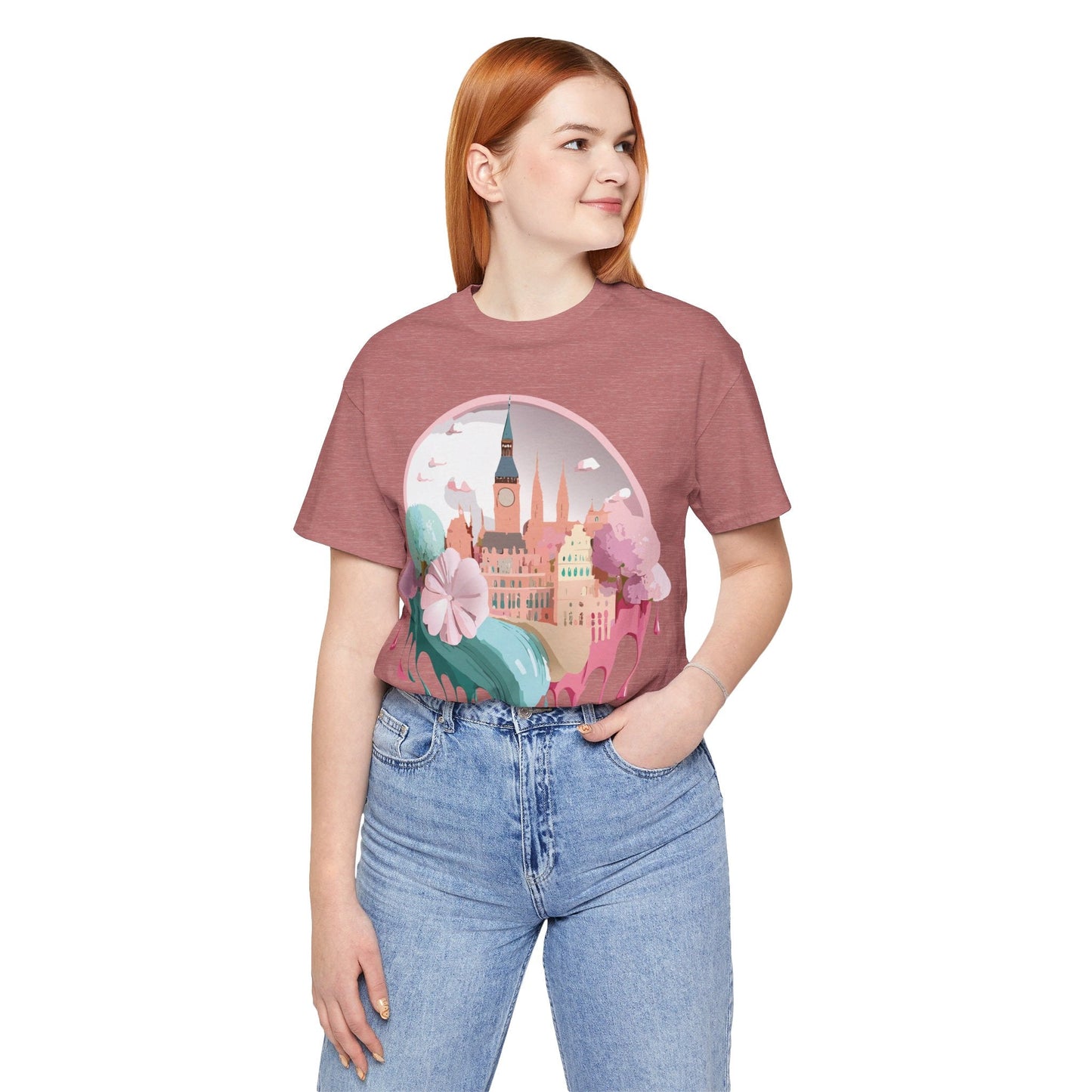 Prague Tourist Shirt Unisex Graphic Tee Featuring Vintage Inspired Art By Adelpha