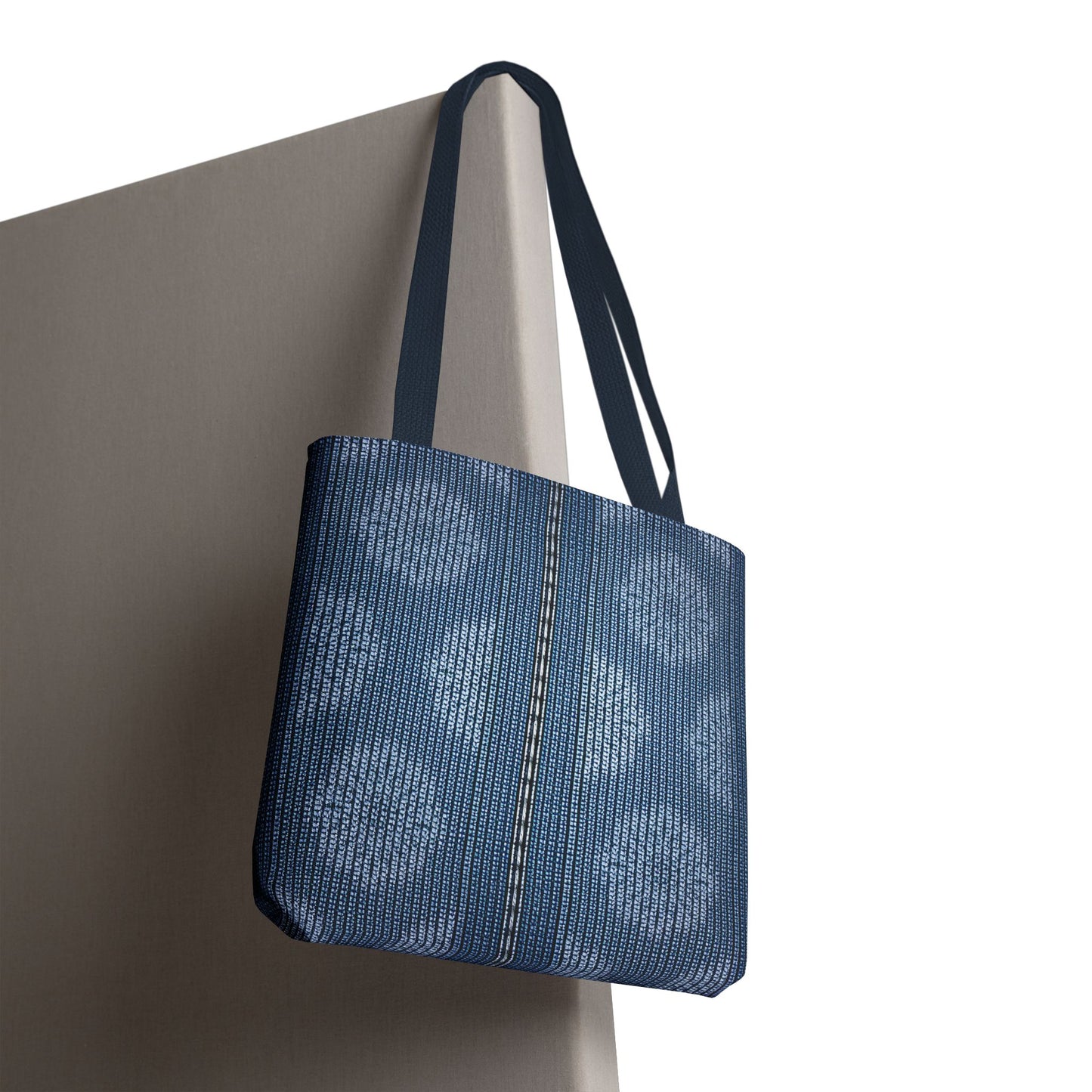 Denim Fabric Imitation Print Unisex Canvas Bag Poly Spun 3 Sizes Tote Bag 109