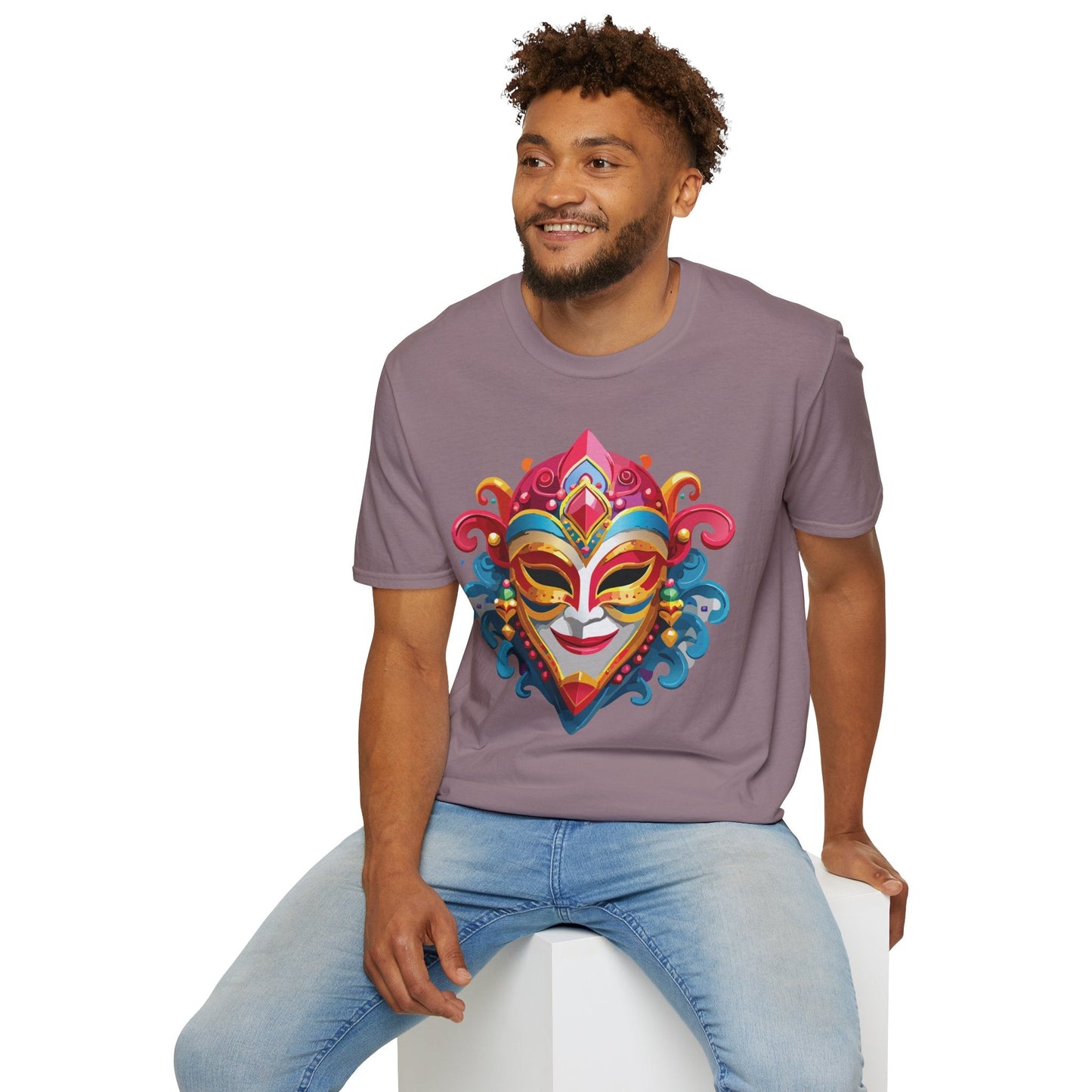 Mask Tee Shirt Unisex Masquerade Tees Softstyle 64000 100 Percent Cotton Lightweight Breathable
