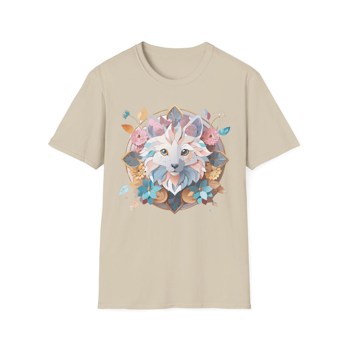 Floral Fox Mandala T-Shirt | Fox Face Tee, Boho Nature Animal Design
