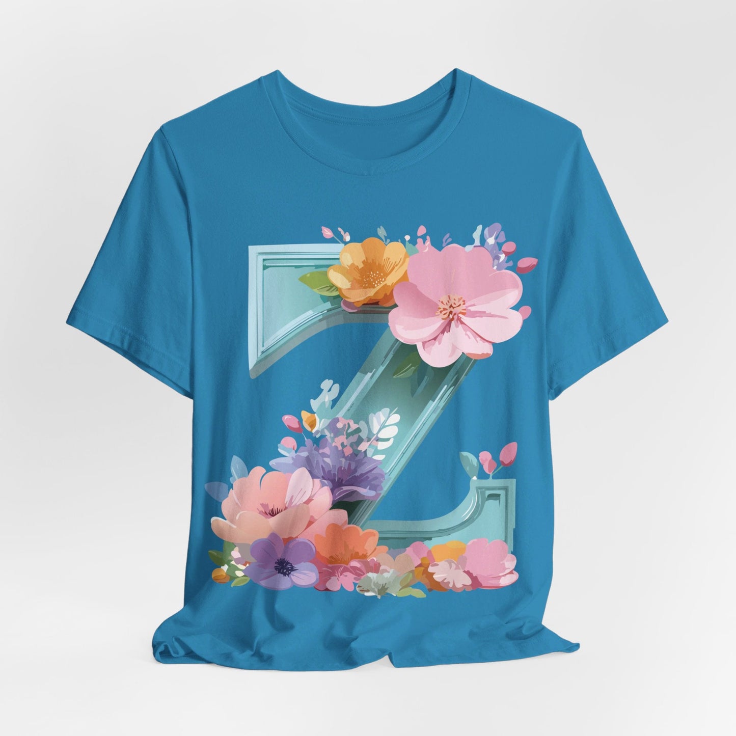Letter Z Shirt Graphic Tee Unisex Jersey Short Sleeve By Adelpha Vintage Inspired Artwork