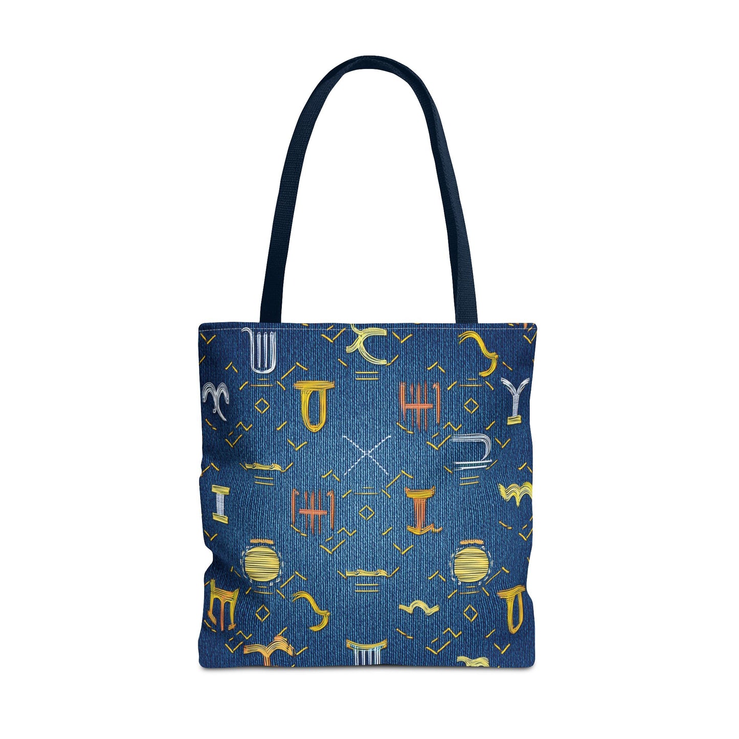 Denim Fabric Imitation Print Unisex Canvas Bag Poly Spun 3 Sizes Tote Bag 184-5