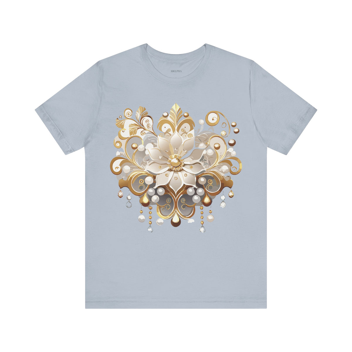 Jewelry Graphic Unisex Cotton Bella+Canvas Tee with Gemstones Art Design m27