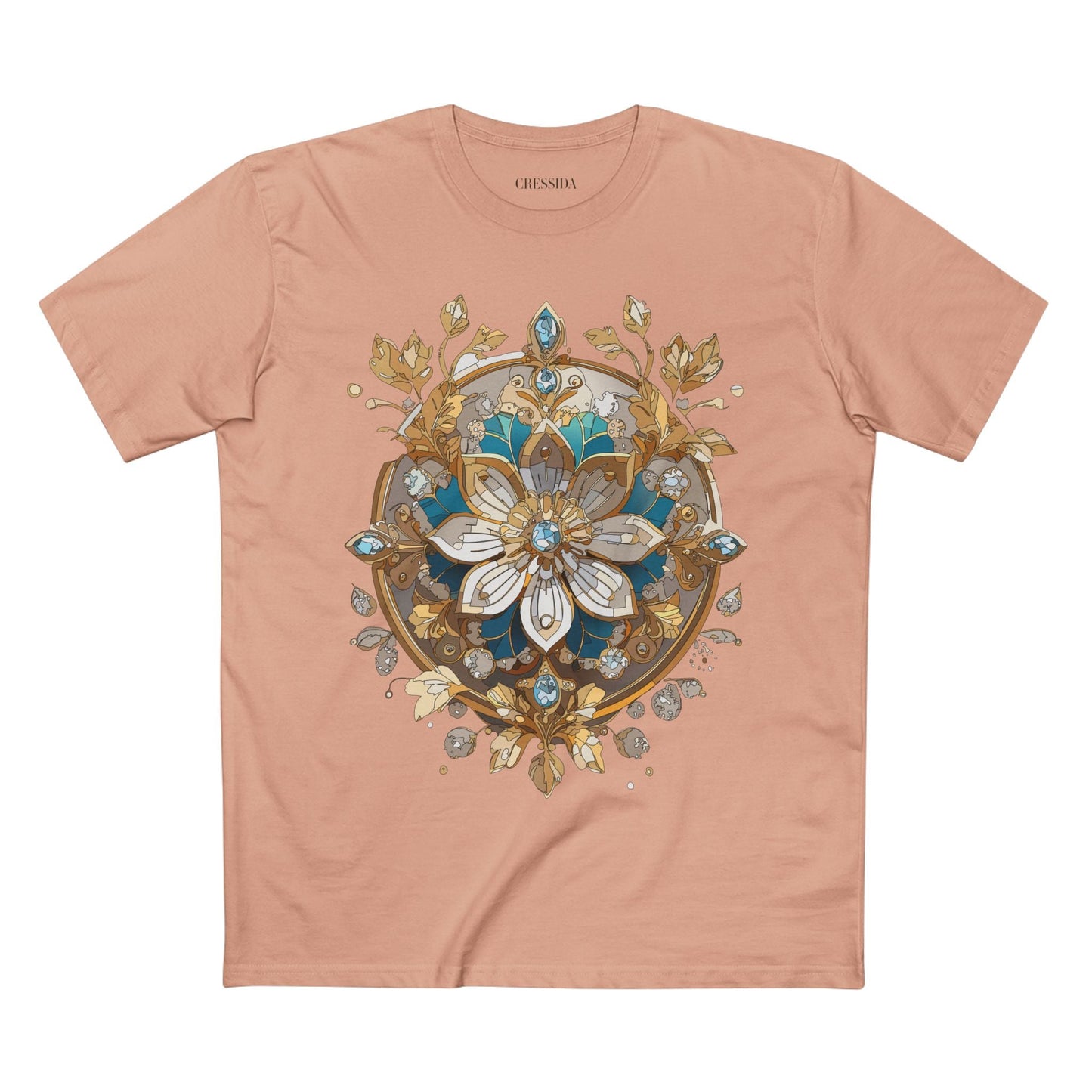 Floral Graphic T-Shirt Unisex 100 Cotton Art Design with Antique Flowers Tee 11