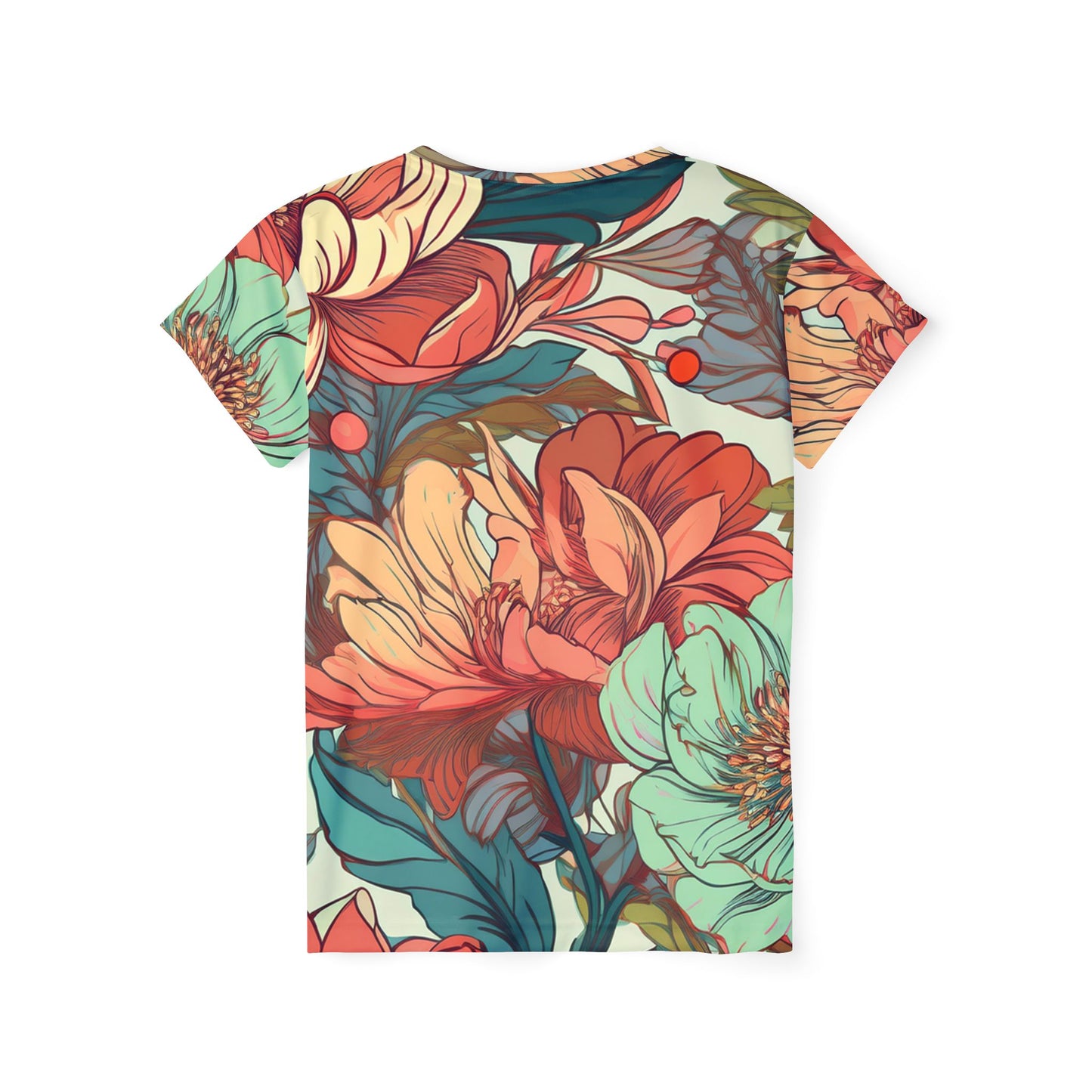 Women Poly T-Shirt with Floral Print