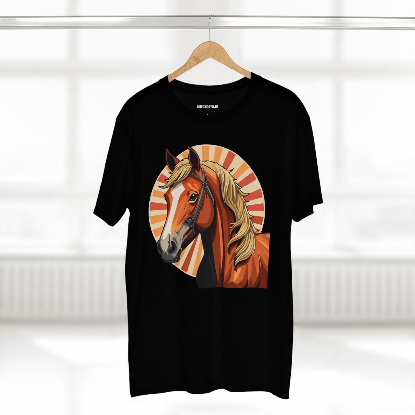 Unisex Premium Cotton Art Tee Featuring Horse Illustration Retro2Nova Animals Shirt Collection For All Seasons