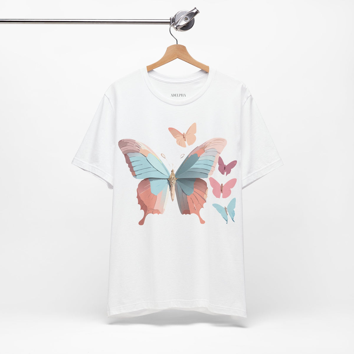 Butterfly Graphic Unisex Cotton Bella+Canvas Tee with Art Design n111