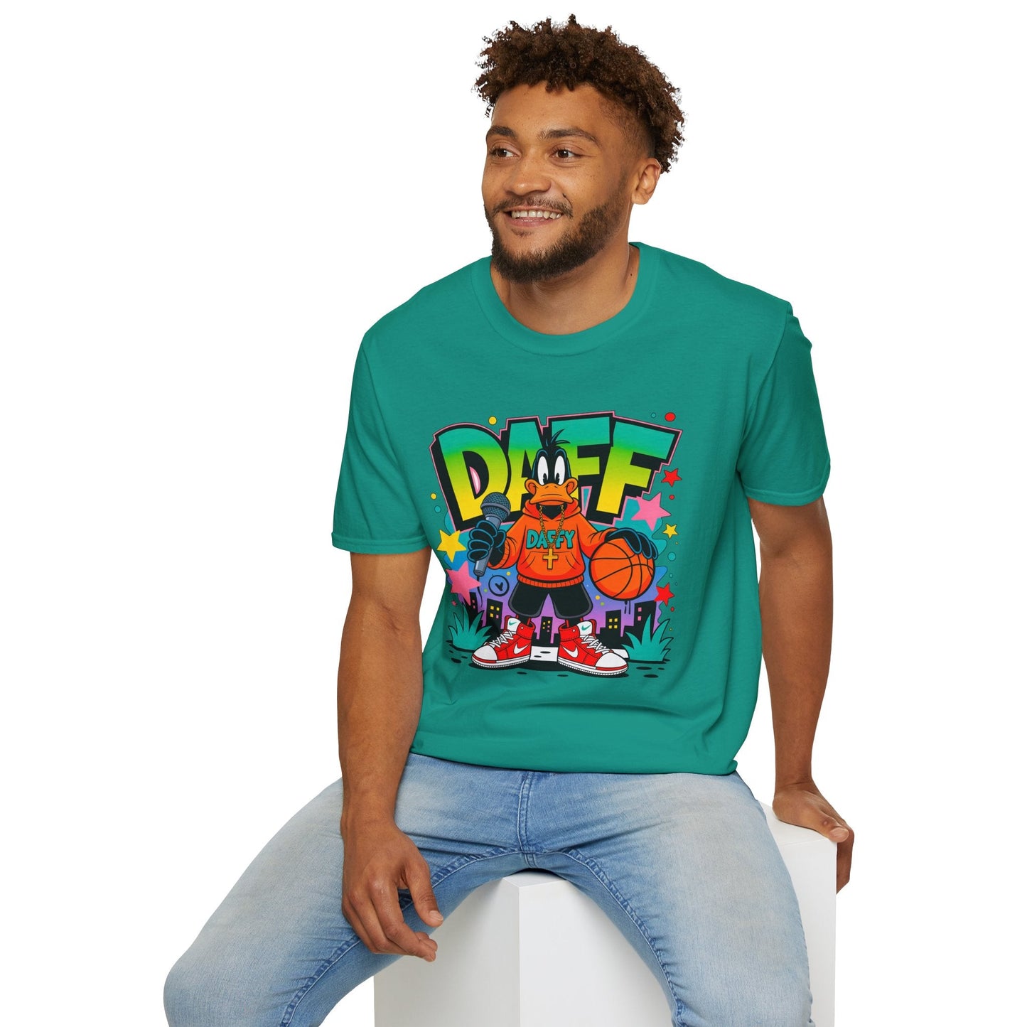 Unisex Cartoon T Shirt With Animation Design Funny Animals Tee Gildan Softstyle 64000