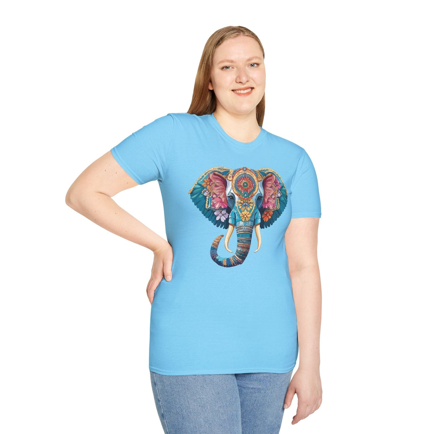 Unisex Elephant Graphic T Shirt Cartoon Elephant Tee Gildan Softstyle 64000 Premium Cotton