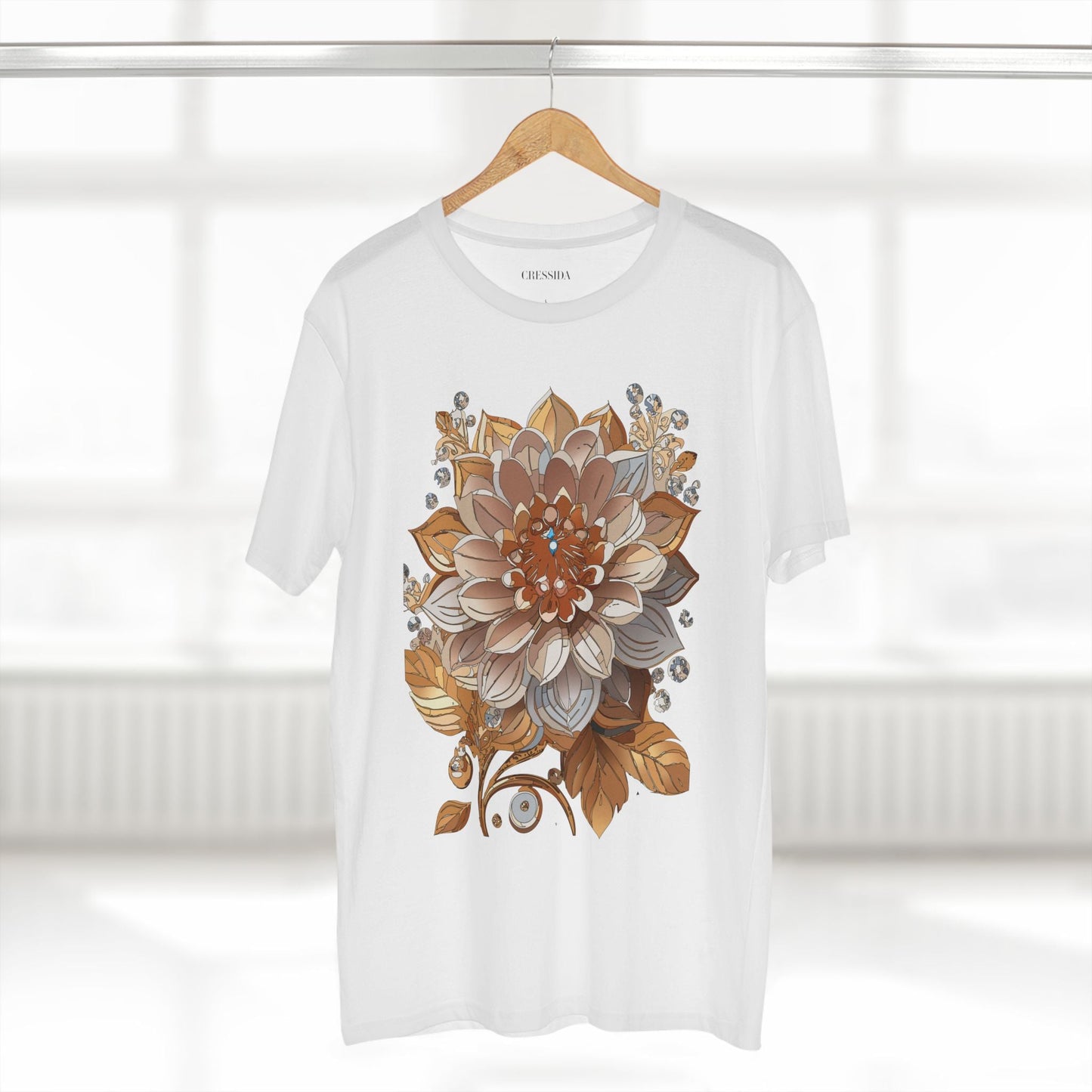 Floral Graphic T-Shirt Unisex 100 Cotton Art Design with Antique Flowers Tee 1