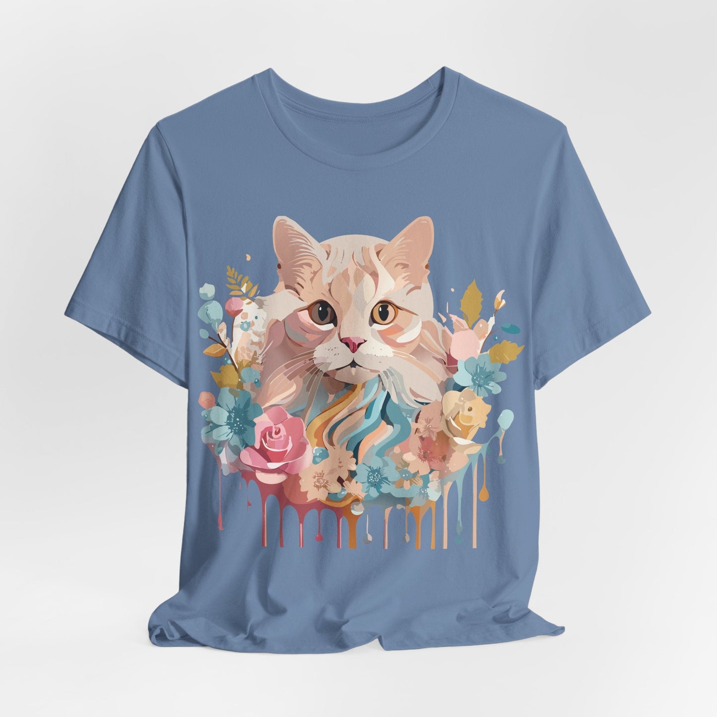 Cat Graphic Tee Unisex Short Sleeve Shirt With Adelpha Vintage Artwork
