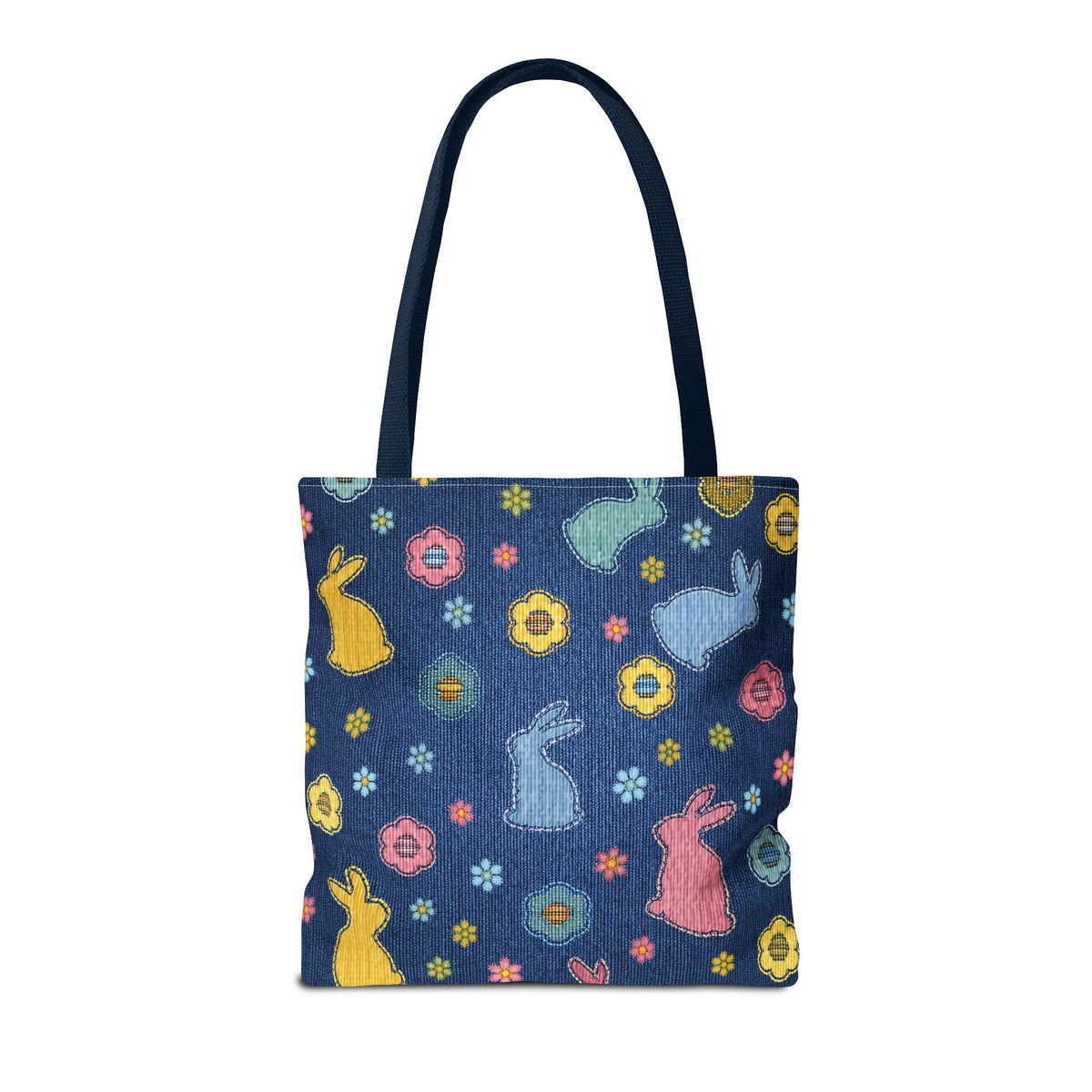 Easter Graphic Design Denim Fabric Imitation Print Unisex Canvas Bag Poly Spun 3 Sizes Tote Bag 204-6