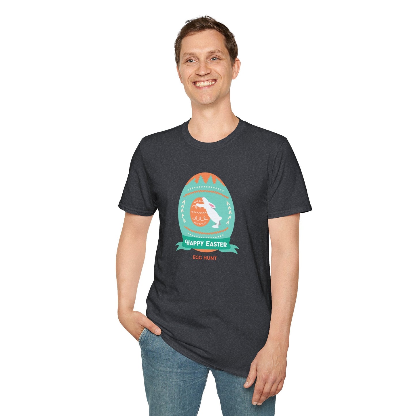 Easter Egg T Shirt Unisex Softstyle Tee With Easter Signature Design 100 Percent Ring Spun Cotton