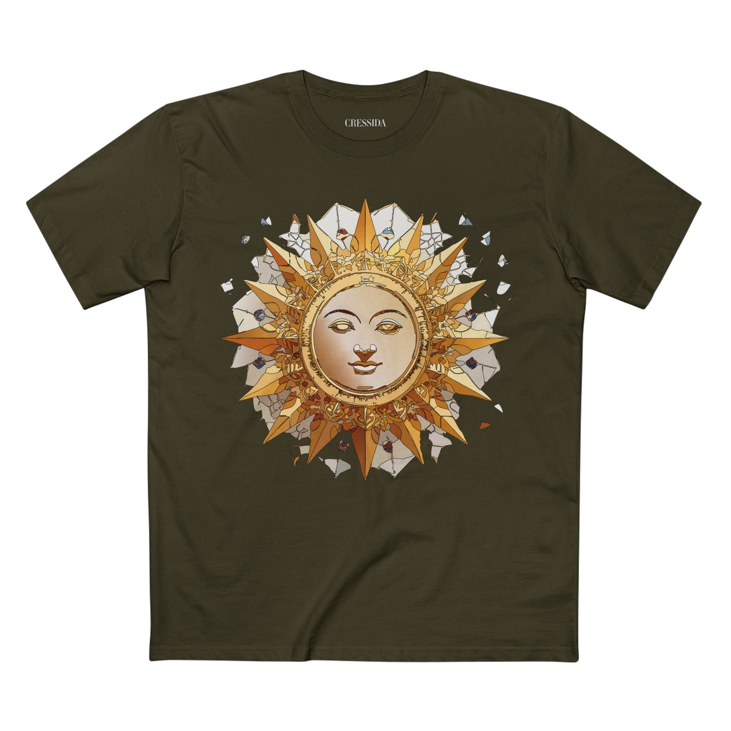 Gold Sun Graphic Unisex 100 Cotton T-Shirt with Golden Art Design 19
