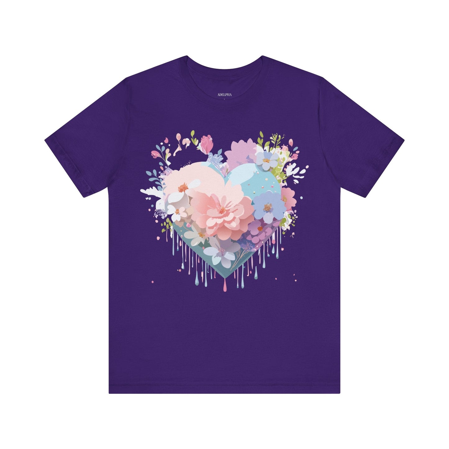 Valentine Day Graphic Unisex 100 Cotton Vintage Artwork with Love and Flower Design Tee 32