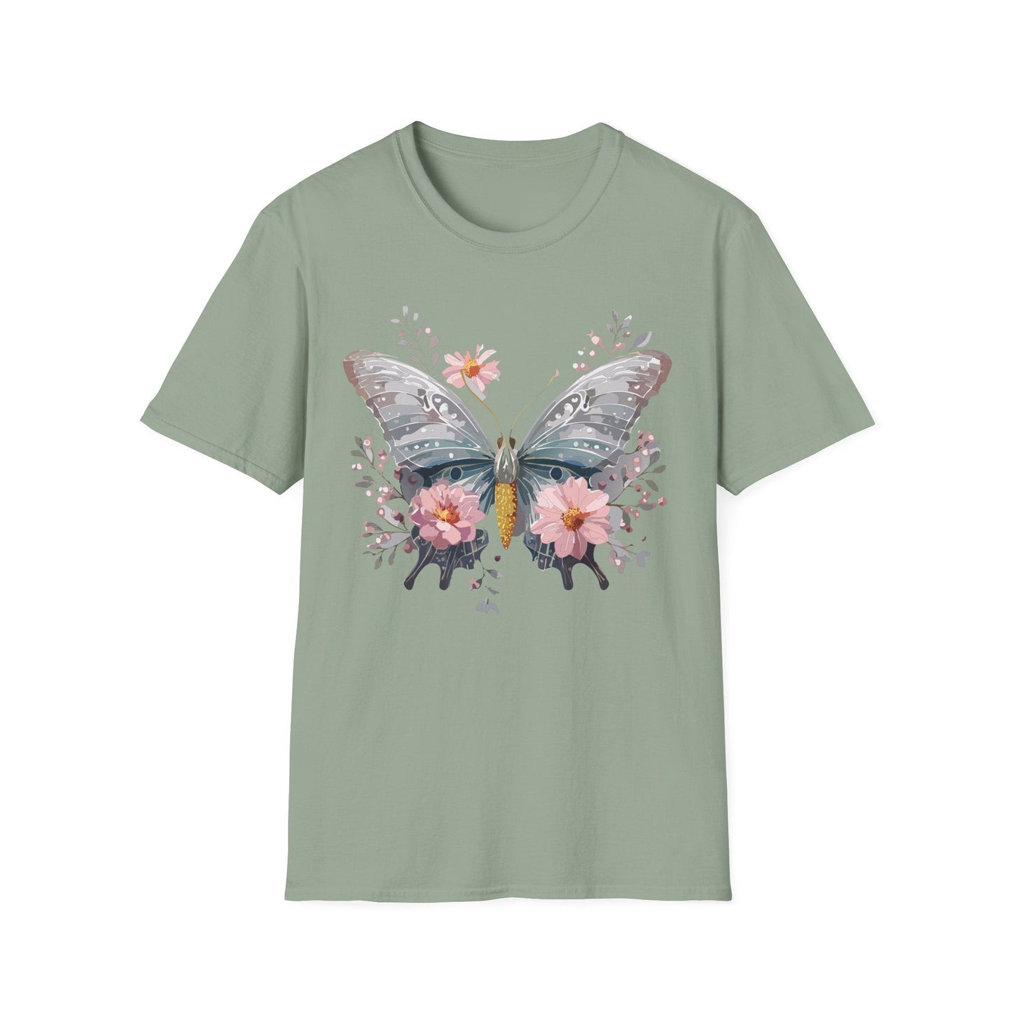 Butterfly Themed Unisex T Shirt Softstyle Monarch Gildan 64000 Ring Spun Cotton Tee