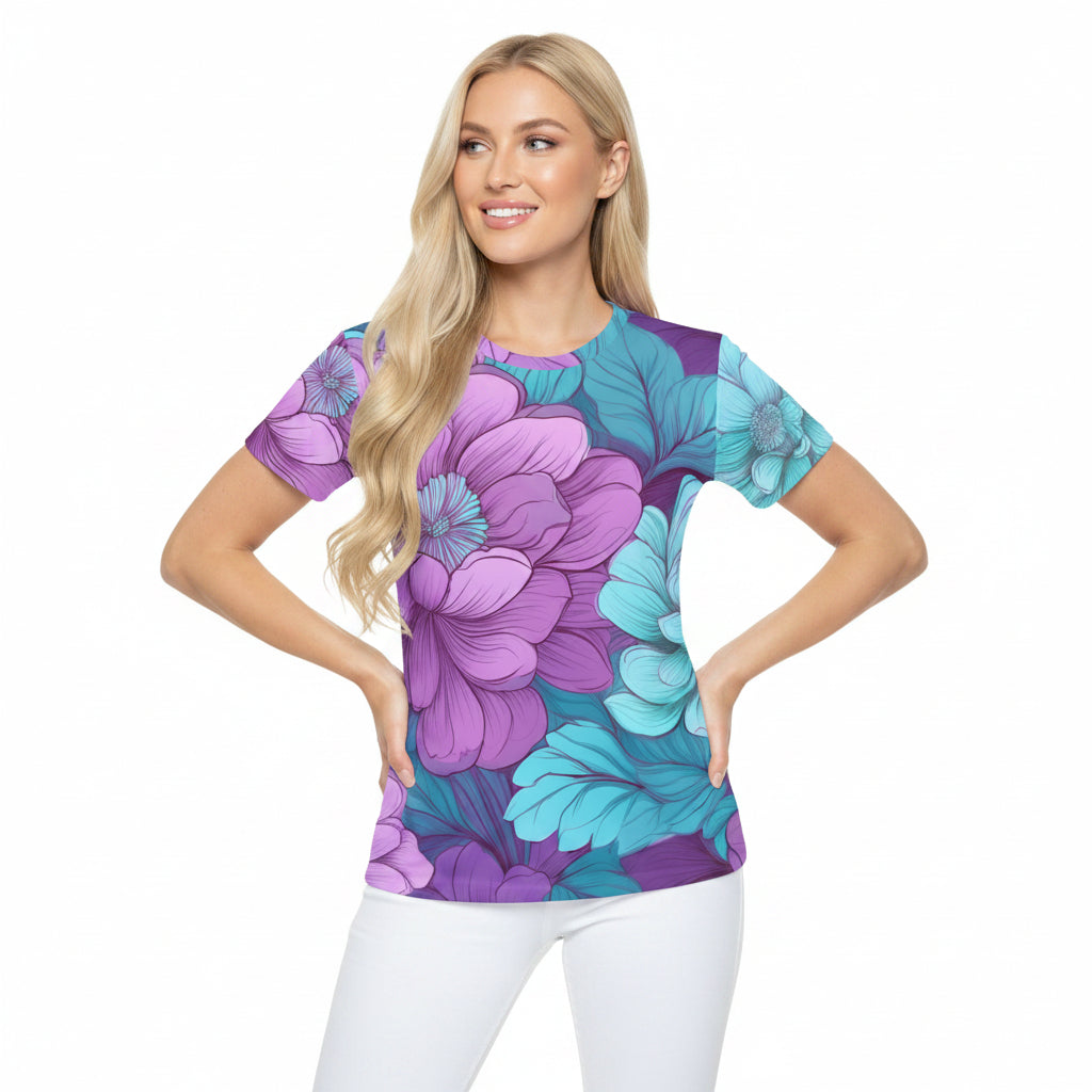 Women Poly Shirt with Floral Print F269