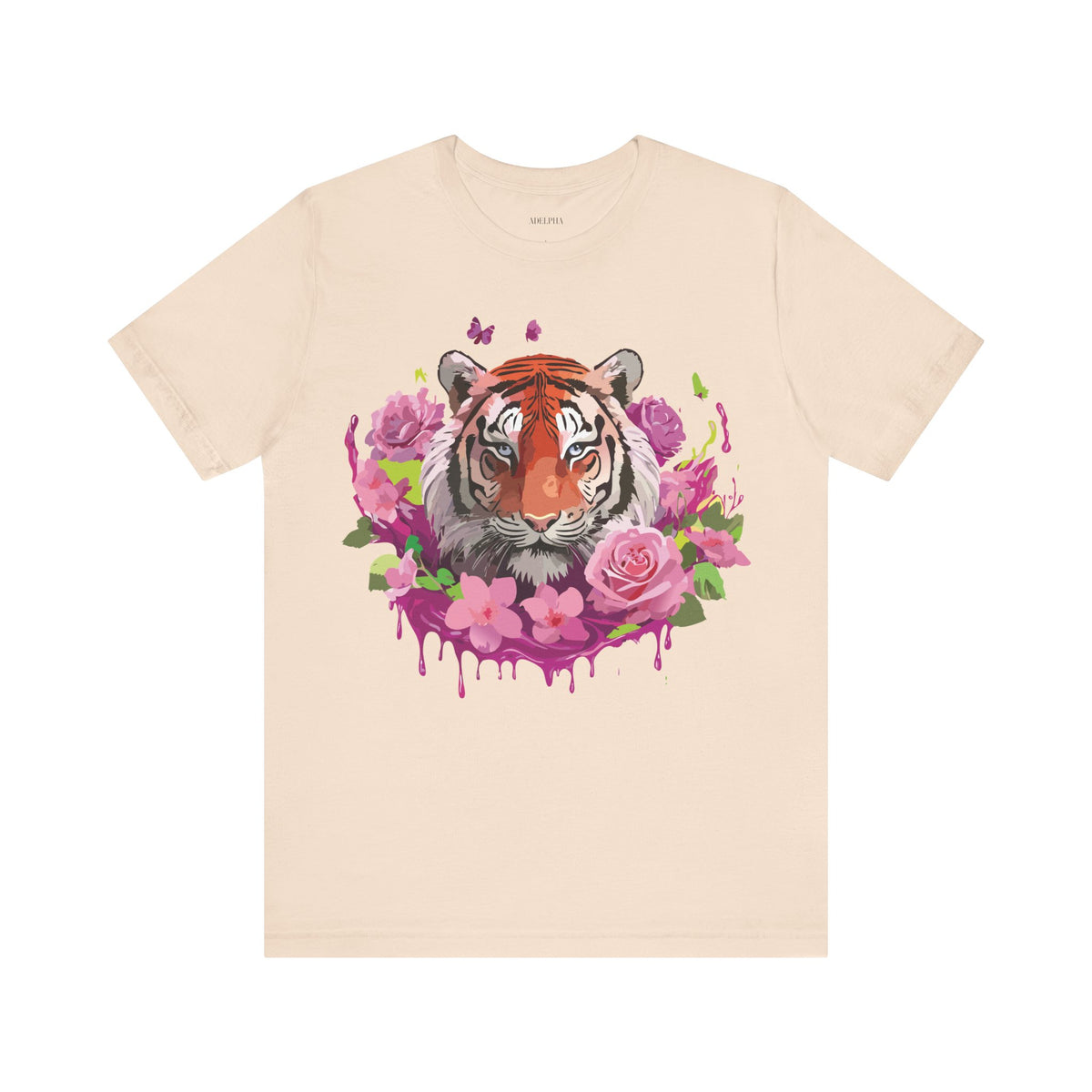 Tiger Graphic Unisex Cotton Bella+Canvas Tee with Art Animal Design d91