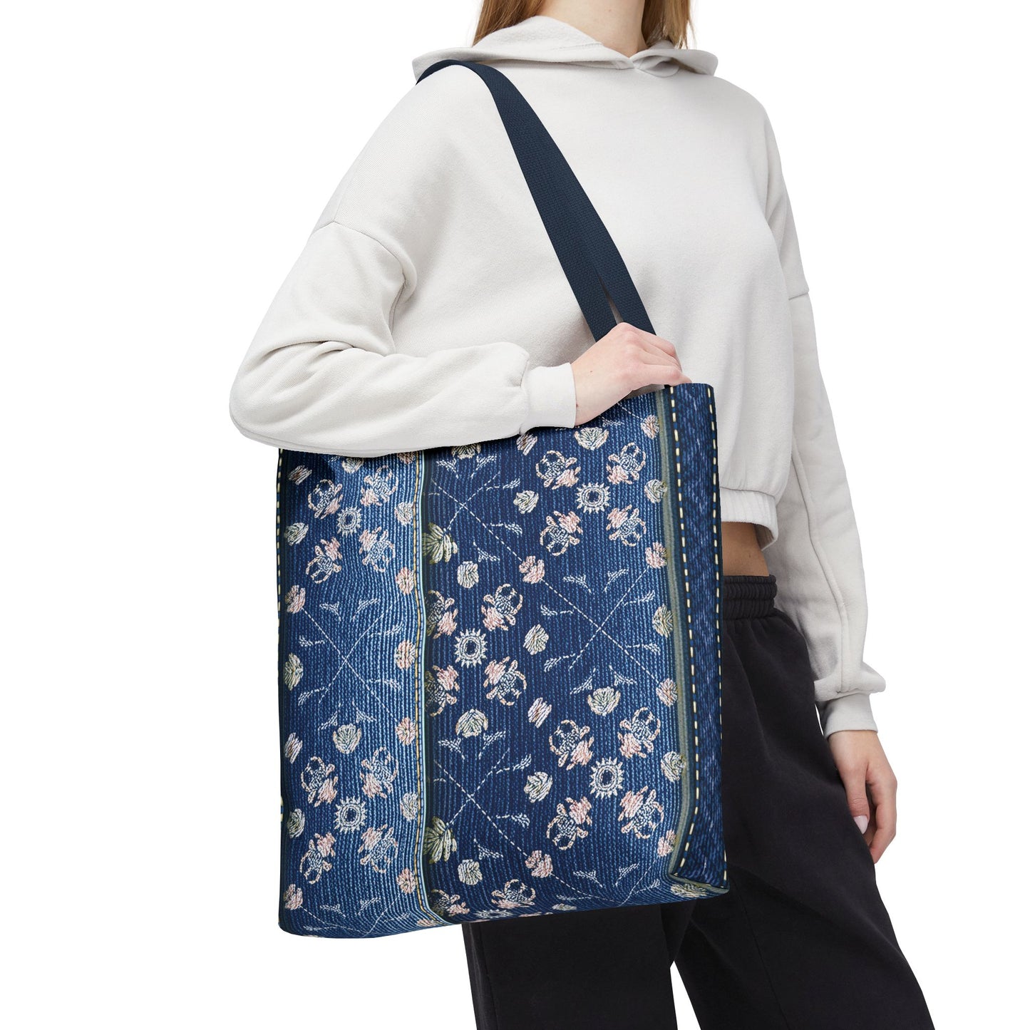 Denim Fabric Imitation Print Unisex Canvas Bag Poly Spun 3 Sizes Tote Bag 120