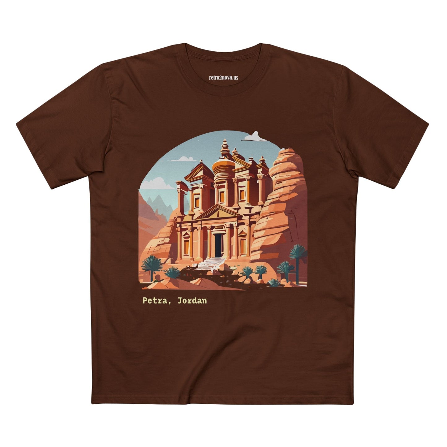 Travel Shirt Unisex Petra Tourist Shirt Art Design Premium Cotton Tee Retro2Nova
