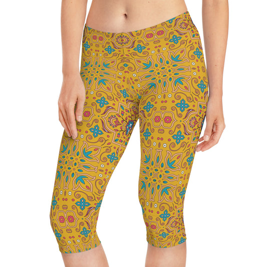 Capri-Leggings mit traditionellem Print