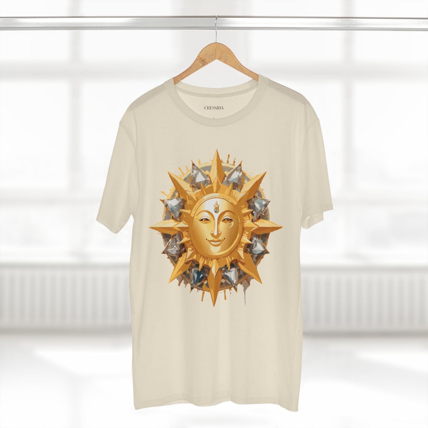 Gold Sun Graphic Unisex 100 Cotton T-Shirt with Golden Art Design 14