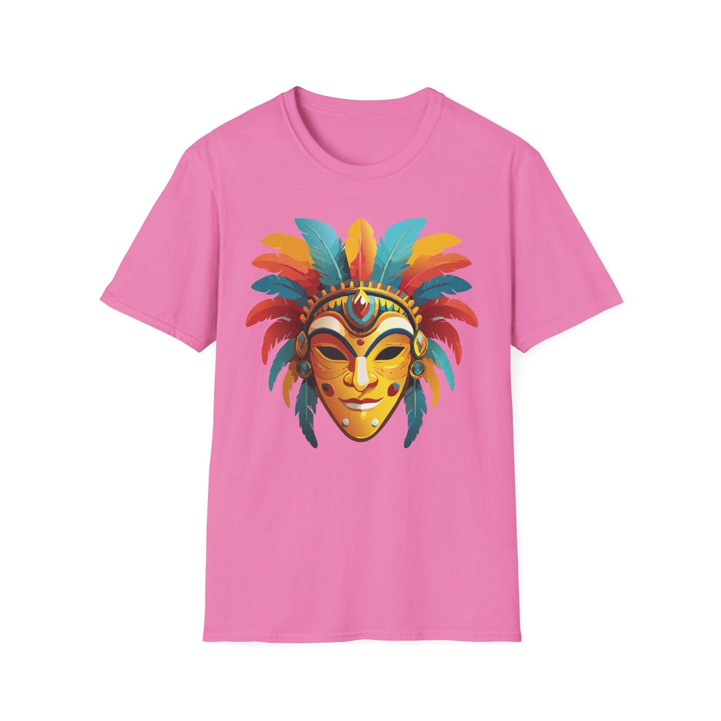 Mask Tee Shirt Unisex Masquerade Design Gildan Softstyle 100 Percent Cotton Tee for Everyday Comfort