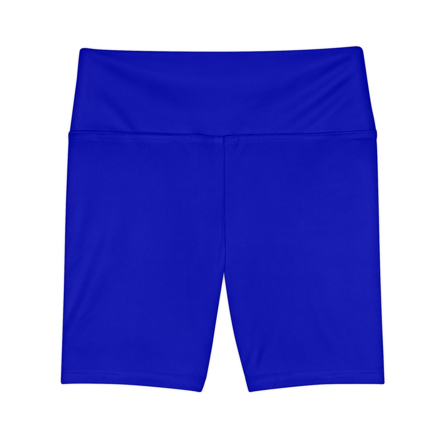 True Azure Blue Women's Workout Shorts — Solid High-Waist Biker Shorts for Exercise & Everyday Wear