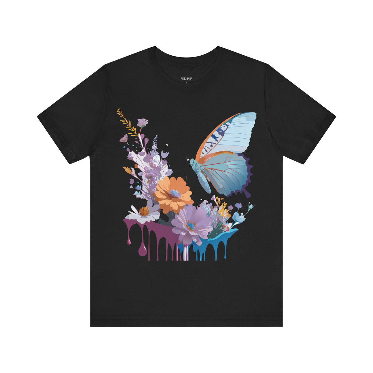 Butterfly Graphic Unisex Cotton Bella+Canvas Tee with Art Design n89